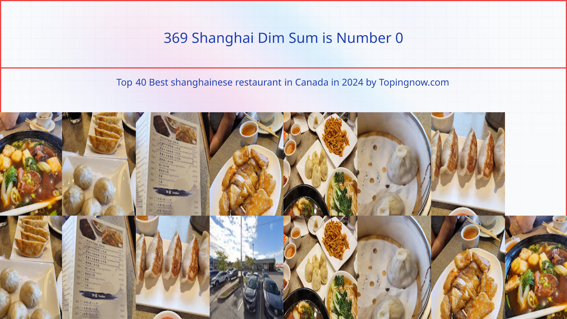 369 Shanghai Dim Sum: Top 40 Best shanghainese restaurant in Canada in 2024