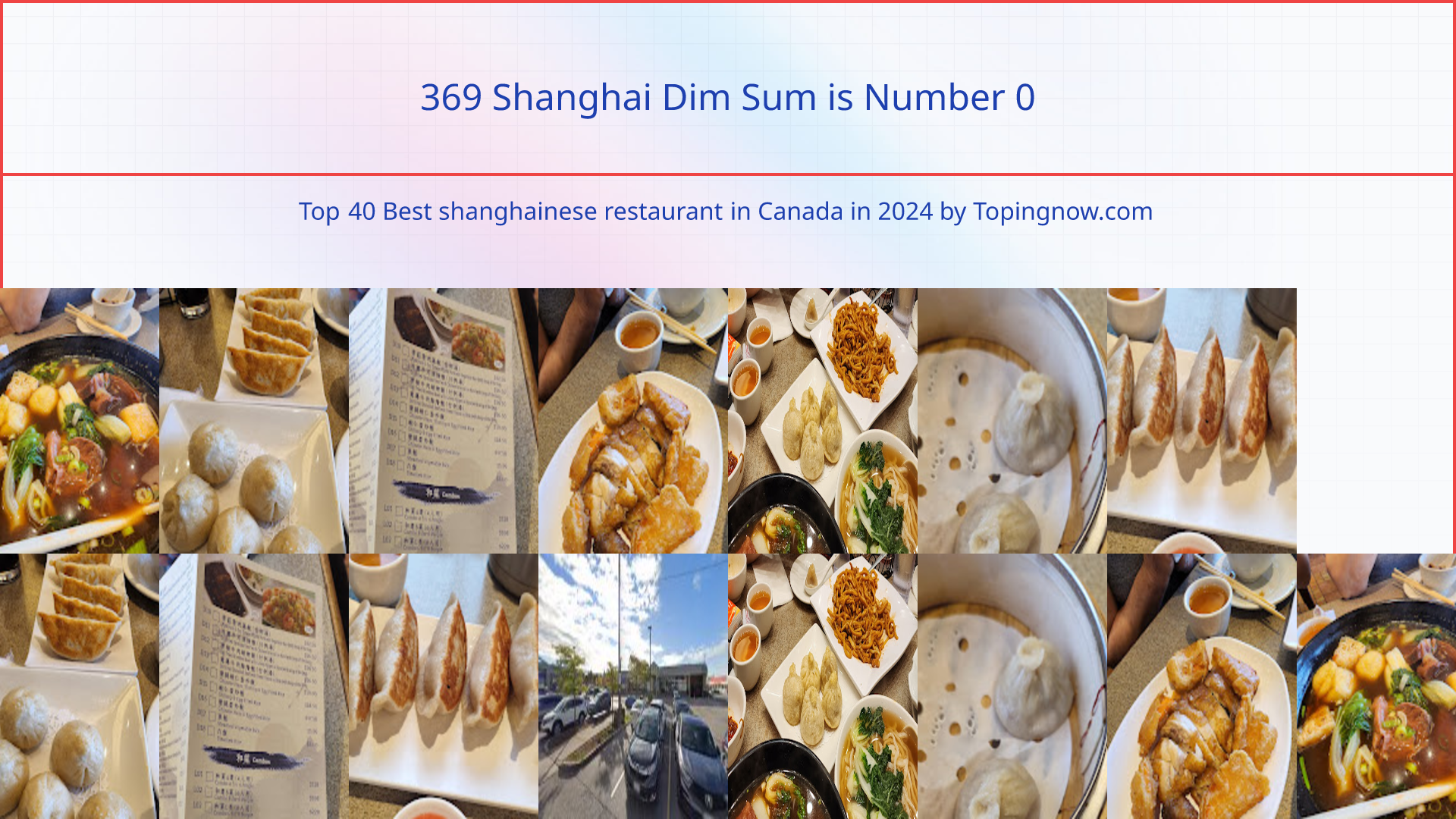 369 Shanghai Dim Sum: Top 40 Best shanghainese restaurant in Canada in 2025