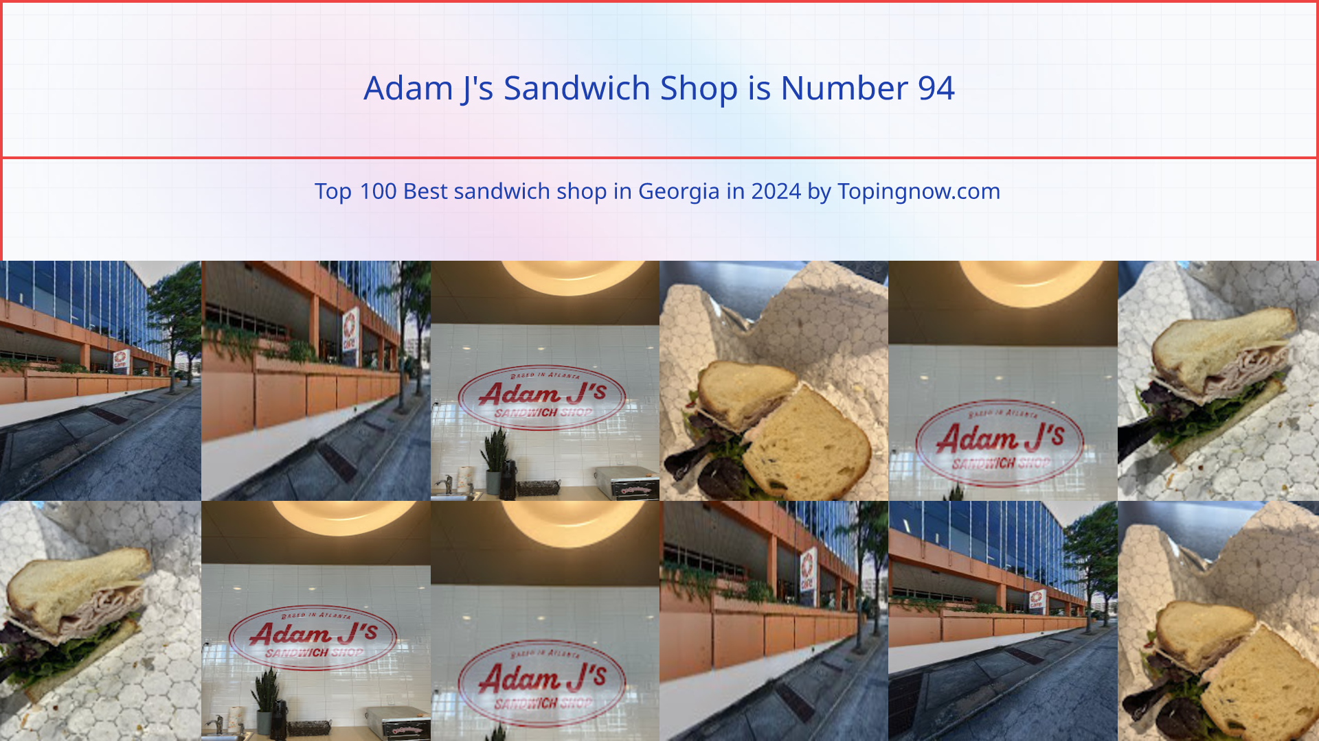 Adam J's Sandwich Shop: Top 100 Best sandwich shop in Georgia in 2024