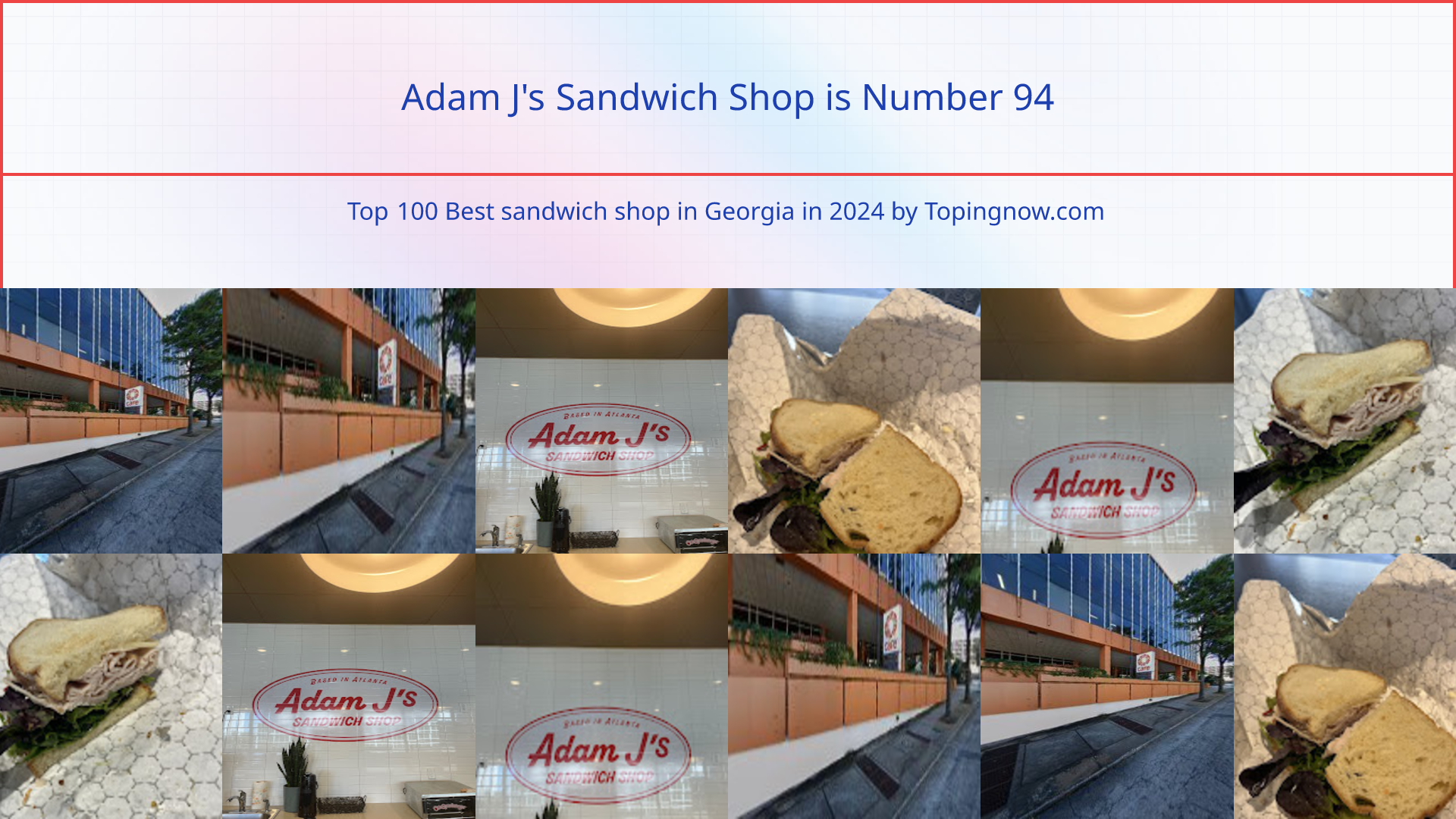 Adam J's Sandwich Shop: Top 100 Best sandwich shop in Georgia in 2025