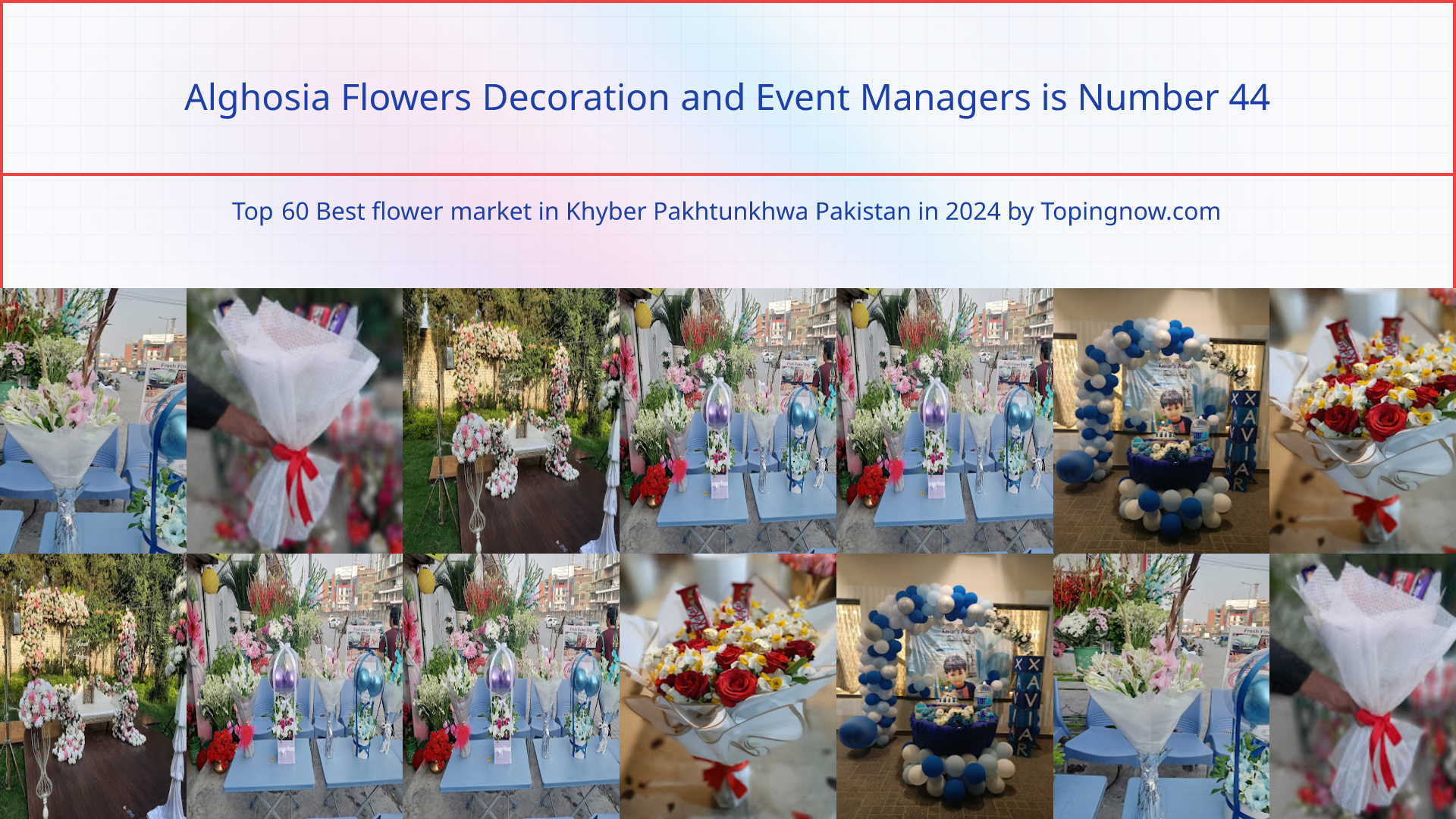 Alghosia Flowers Decoration and Event Managers: Top 60 Best flower market in Khyber Pakhtunkhwa Pakistan in 2024