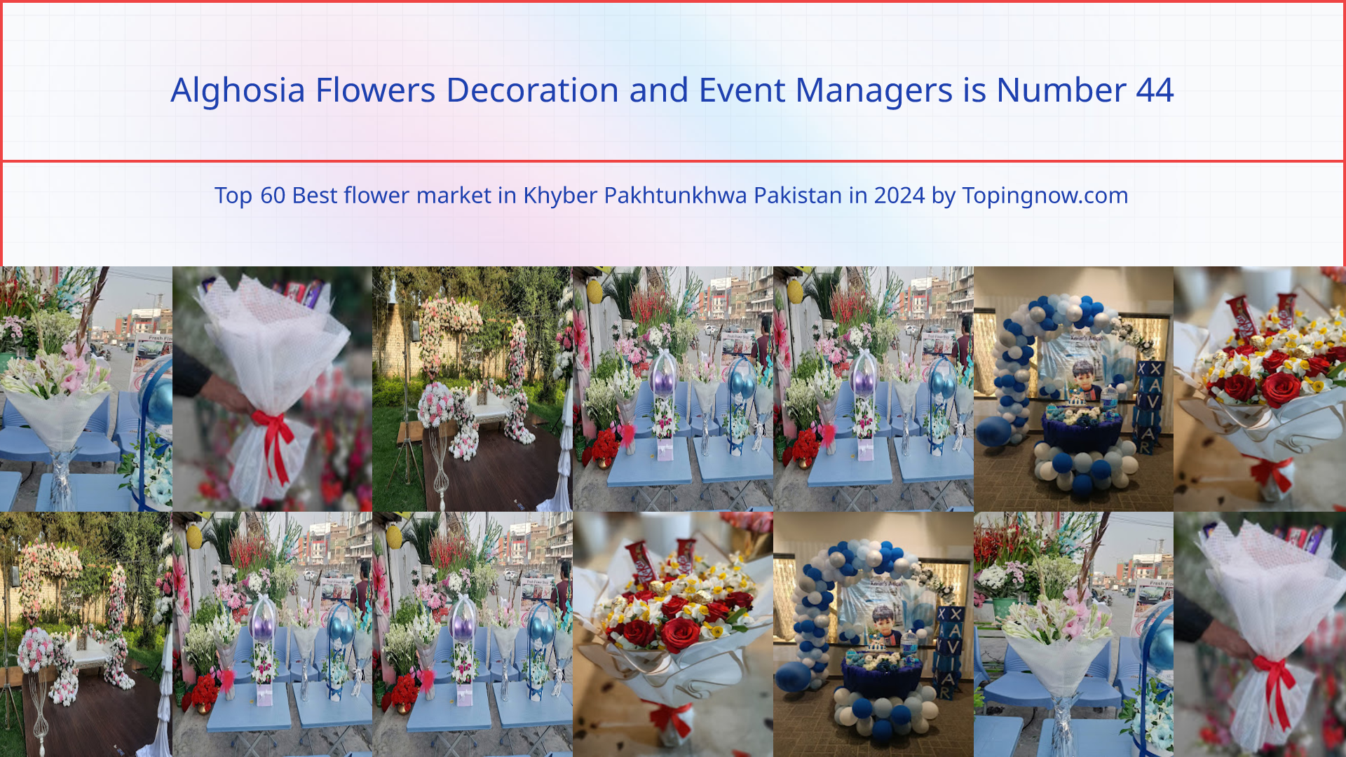 Alghosia Flowers Decoration and Event Managers: Top 60 Best flower market in Khyber Pakhtunkhwa Pakistan in 2025