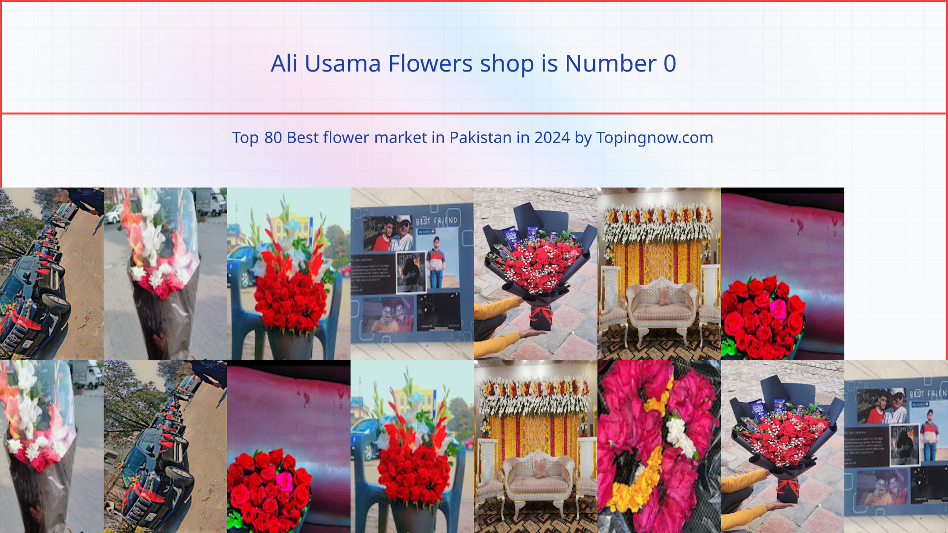 Ali Usama Flowers shop: Top 80 Best flower market in Pakistan in 2024