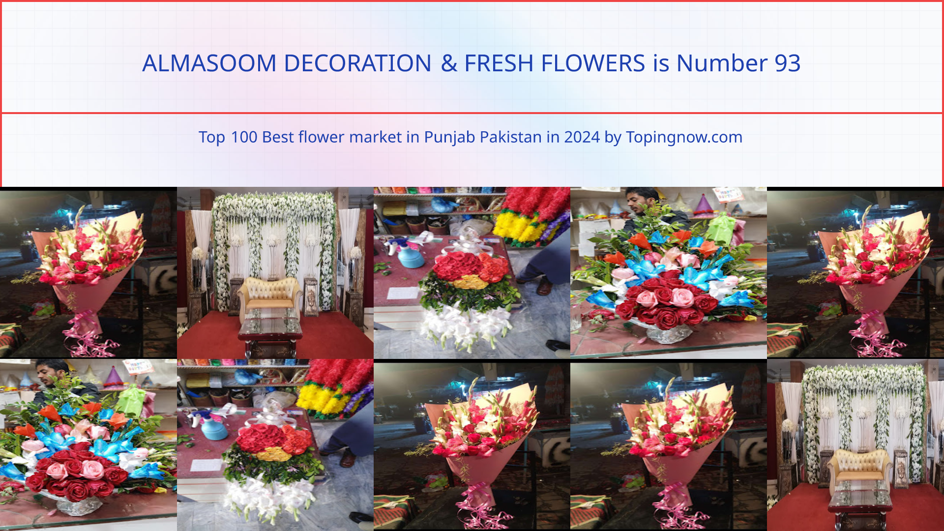 ALMASOOM DECORATION & FRESH FLOWERS: Top 100 Best flower market in Punjab Pakistan in 2024