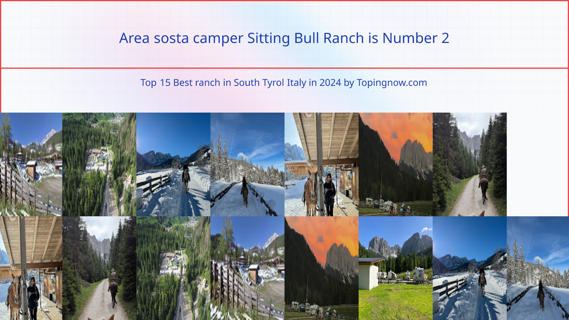 Area sosta camper Sitting Bull Ranch: Top 15 Best ranch in South Tyrol Italy in 2024