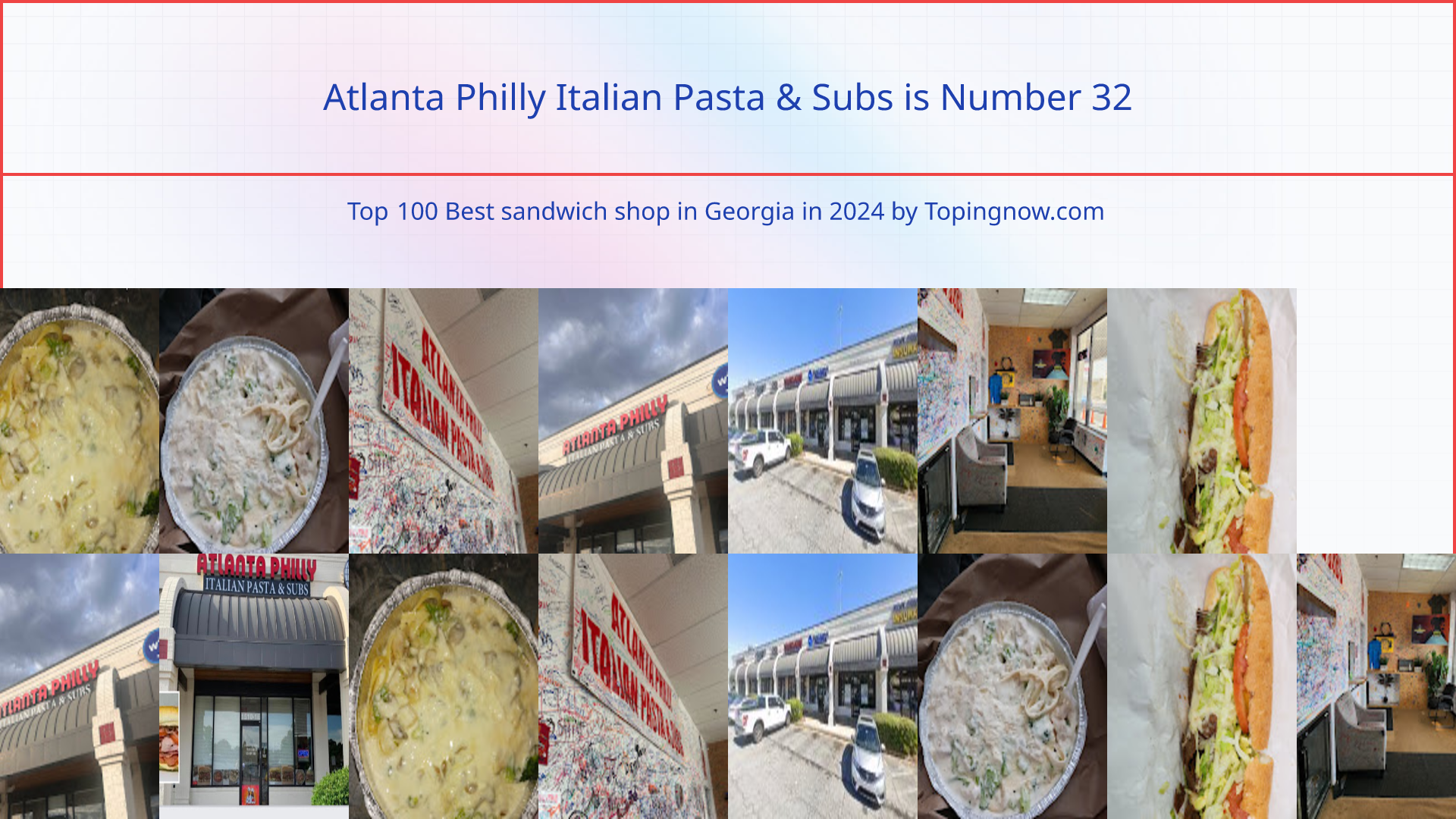 Atlanta Philly Italian Pasta & Subs: Top 100 Best sandwich shop in Georgia in 2024