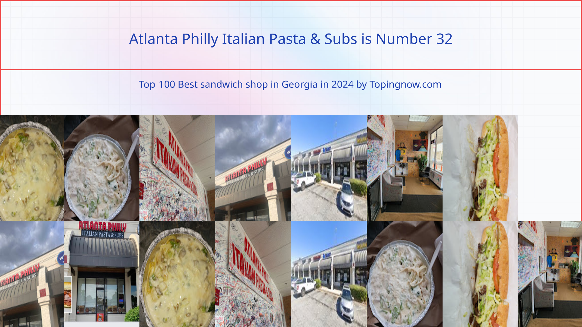 Atlanta Philly Italian Pasta & Subs: Top 100 Best sandwich shop in Georgia in 2025