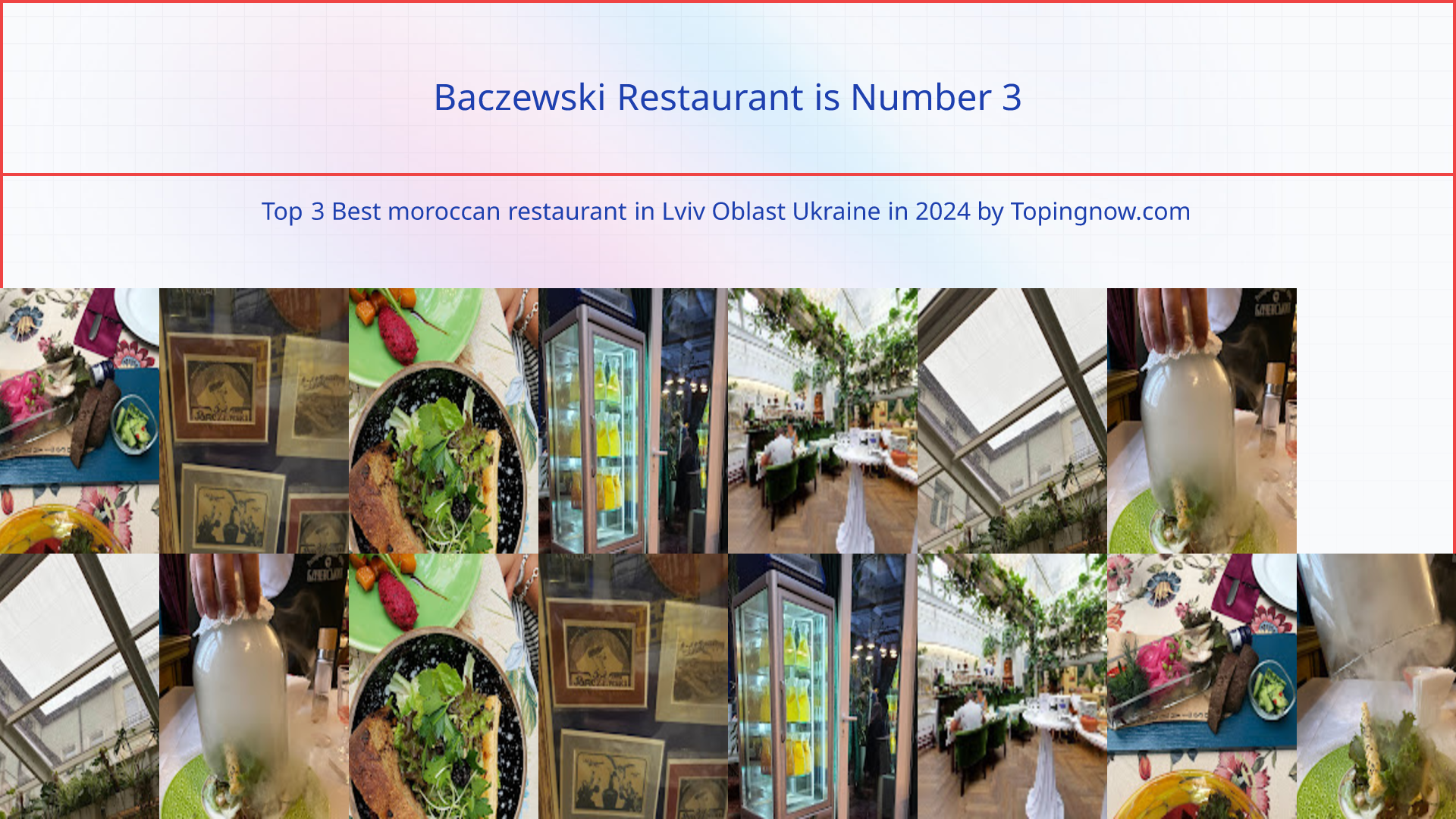 Baczewski Restaurant: Top 3 Best moroccan restaurant in Lviv Oblast Ukraine in 2024