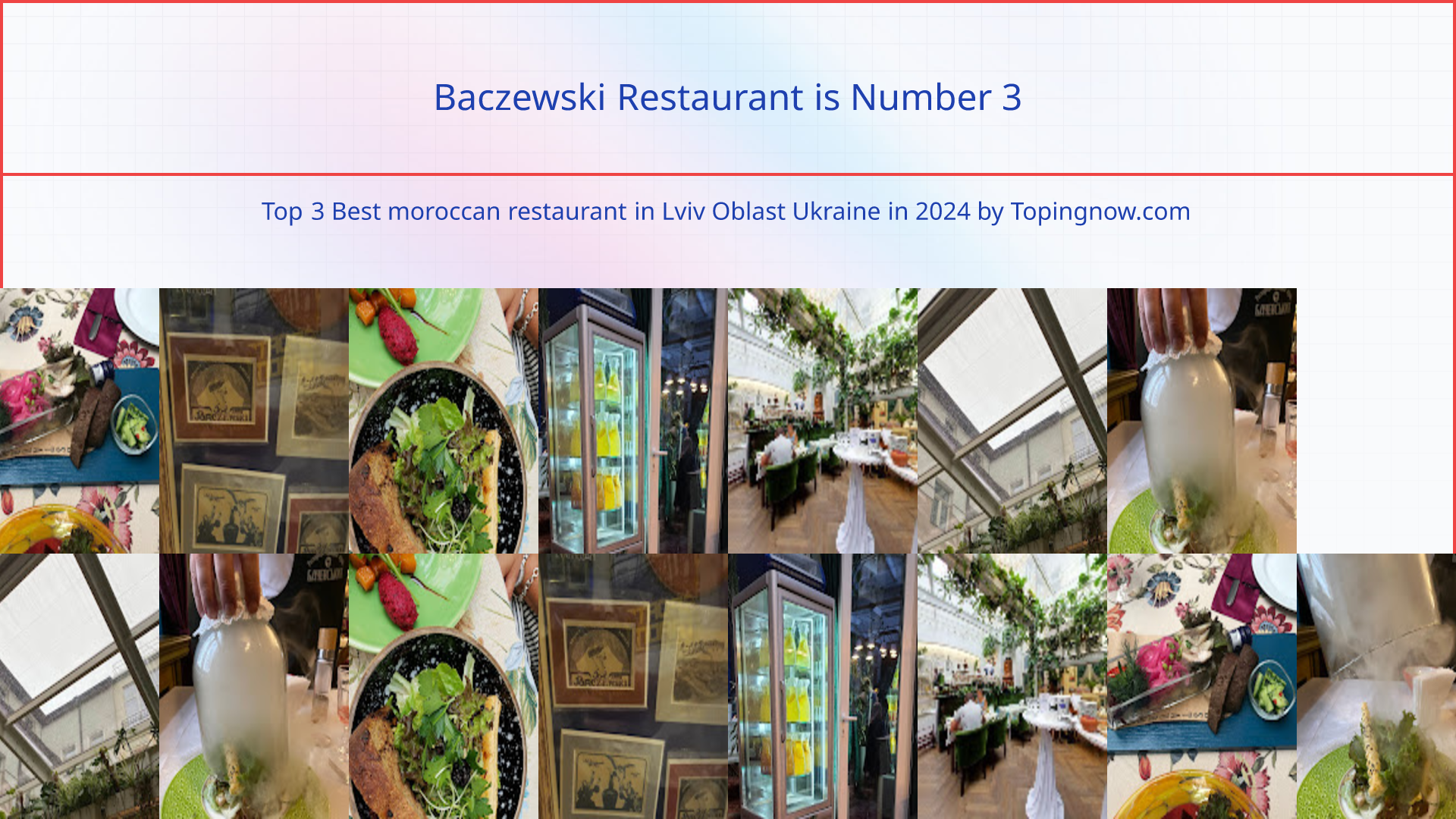 Baczewski Restaurant: Top 3 Best moroccan restaurant in Lviv Oblast Ukraine in 2025