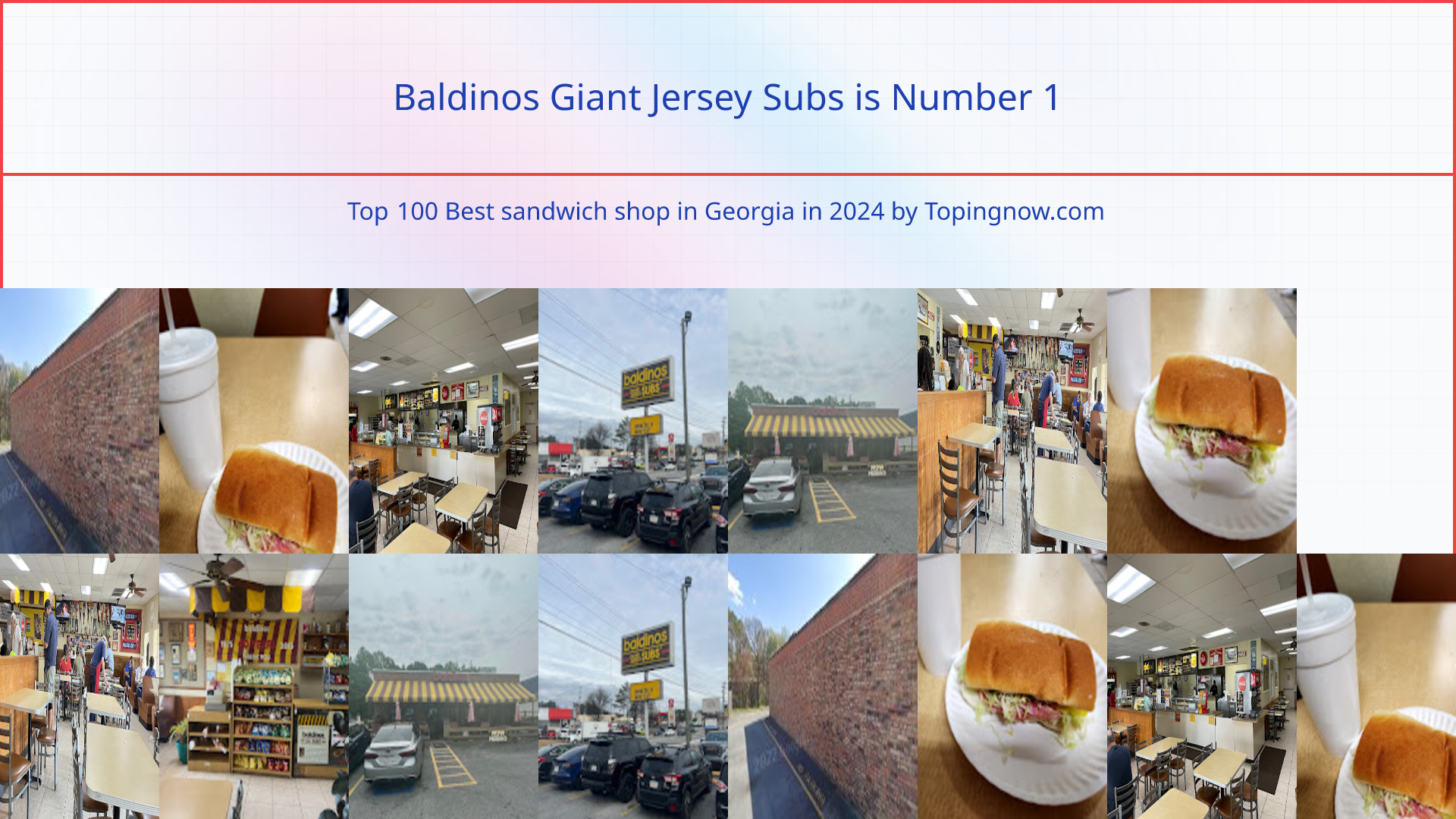 Baldinos Giant Jersey Subs: Top 100 Best sandwich shop in Georgia in 2024