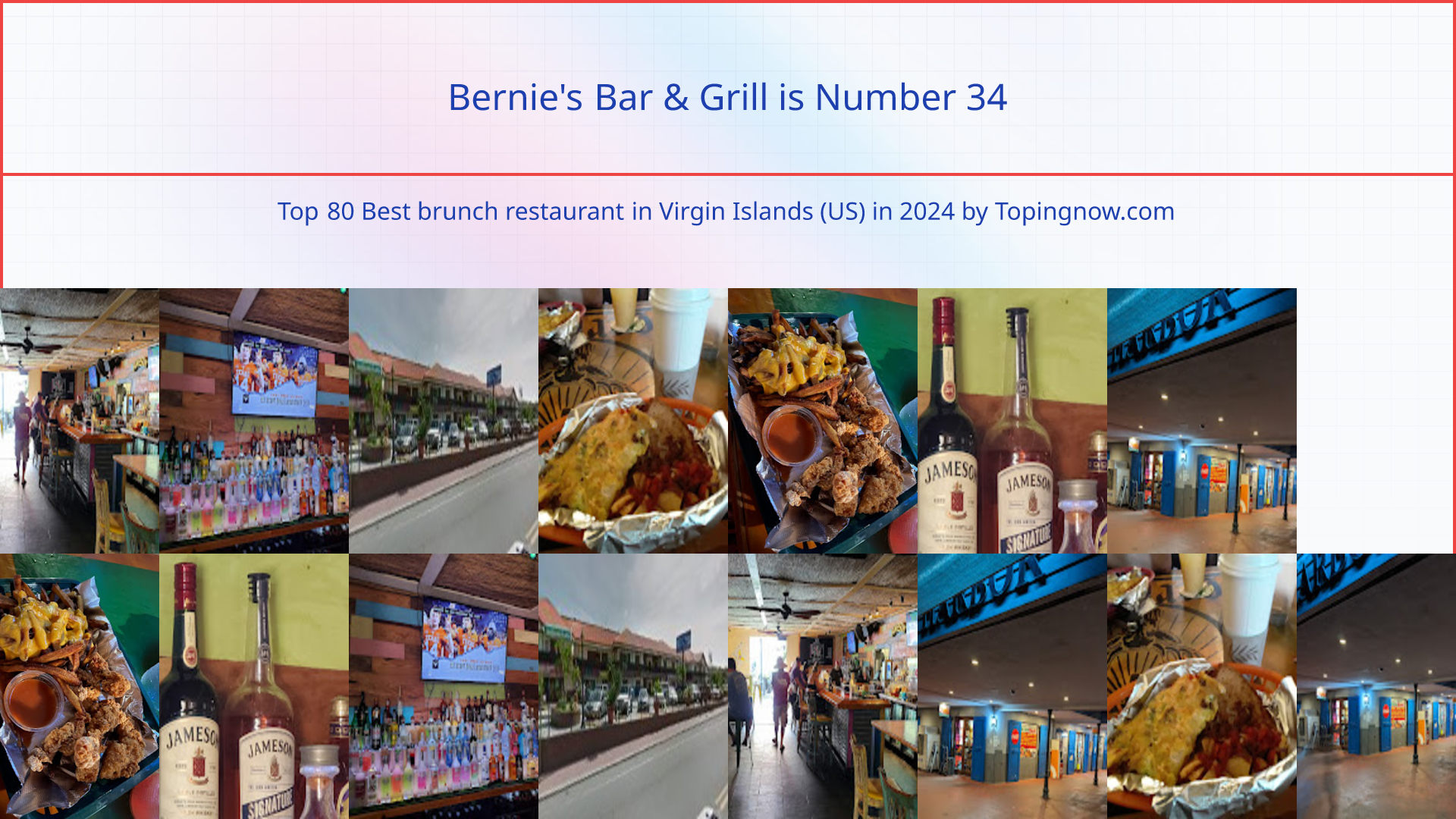 Bernie's Bar & Grill: Top 80 Best brunch restaurant in Virgin Islands (US) in 2025