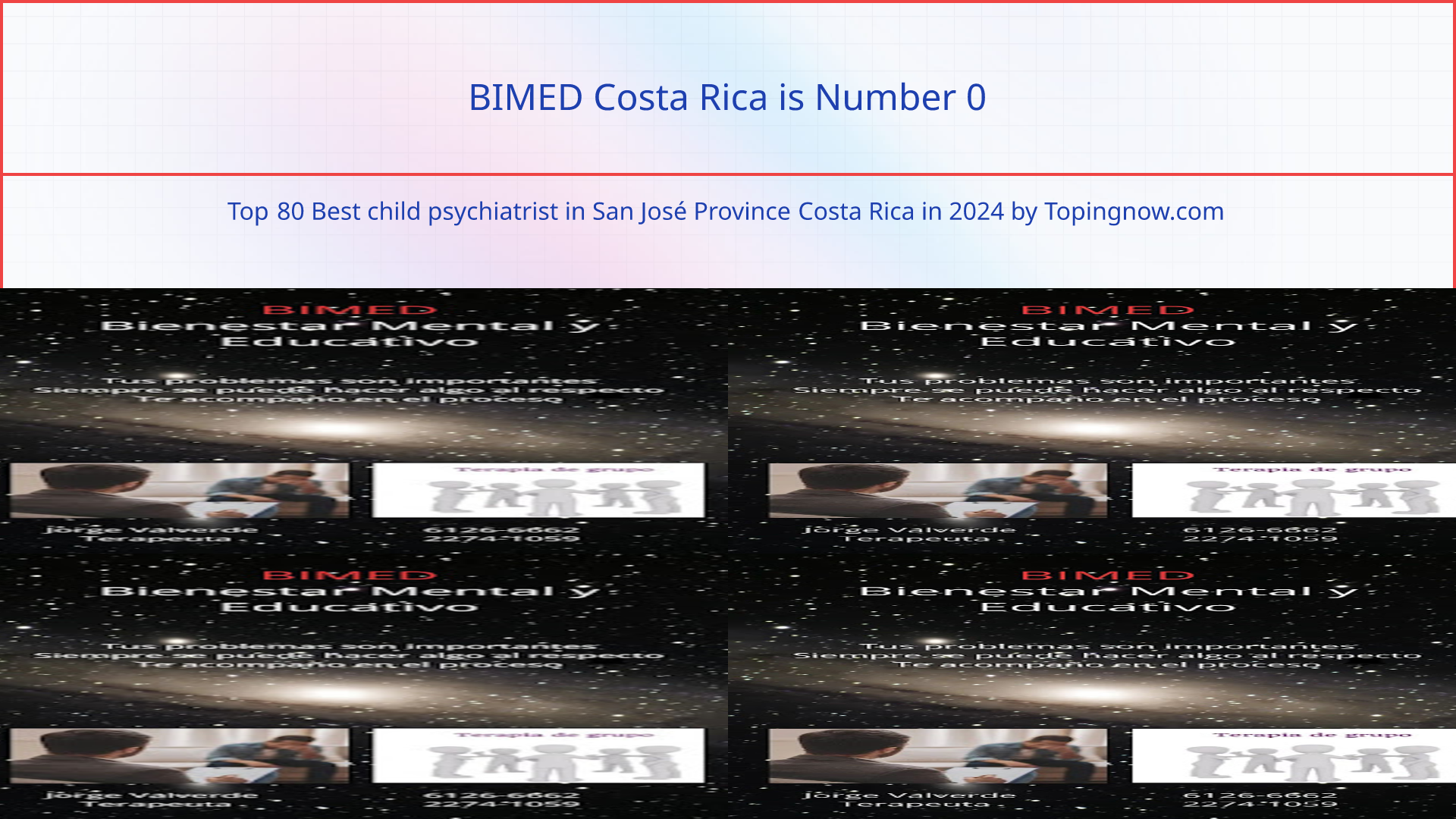 BIMED Costa Rica: Top 80 Best child psychiatrist in San José Province Costa Rica in 2025