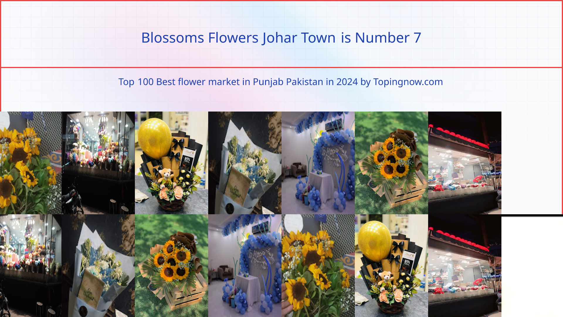 Blossoms Flowers Johar Town: Top 100 Best flower market in Punjab Pakistan in 2024