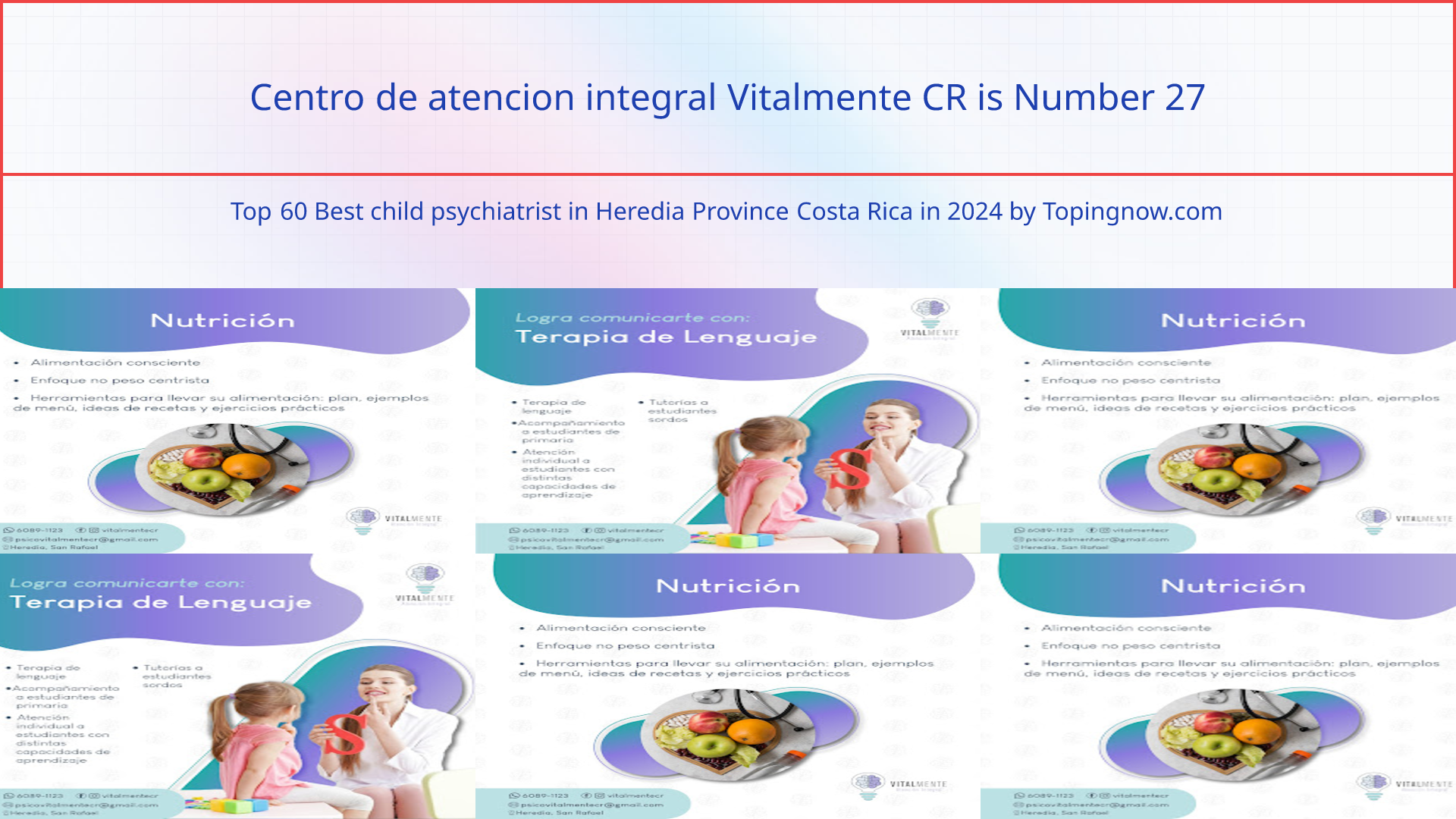 Centro de atencion integral Vitalmente CR: Top 60 Best child psychiatrist in Heredia Province Costa Rica in 2024