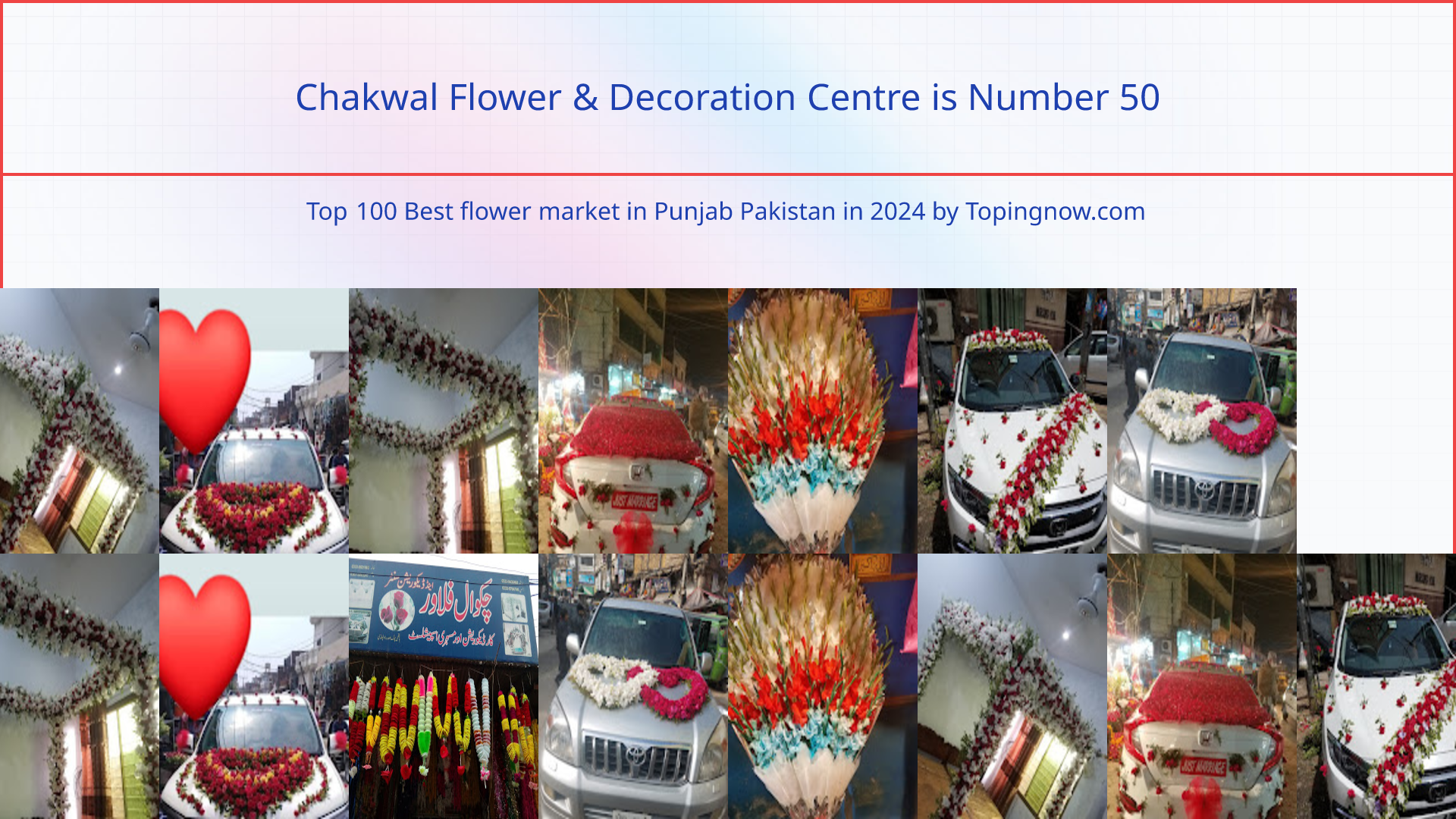 Chakwal Flower & Decoration Centre: Top 100 Best flower market in Punjab Pakistan in 2024