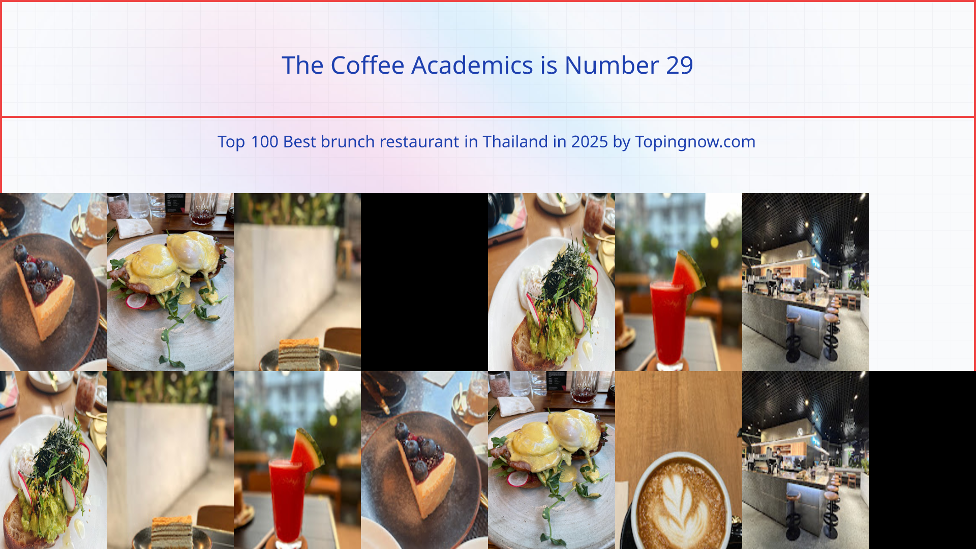 The Coffee Academics: Top 100 Best brunch restaurant in Thailand in 2025