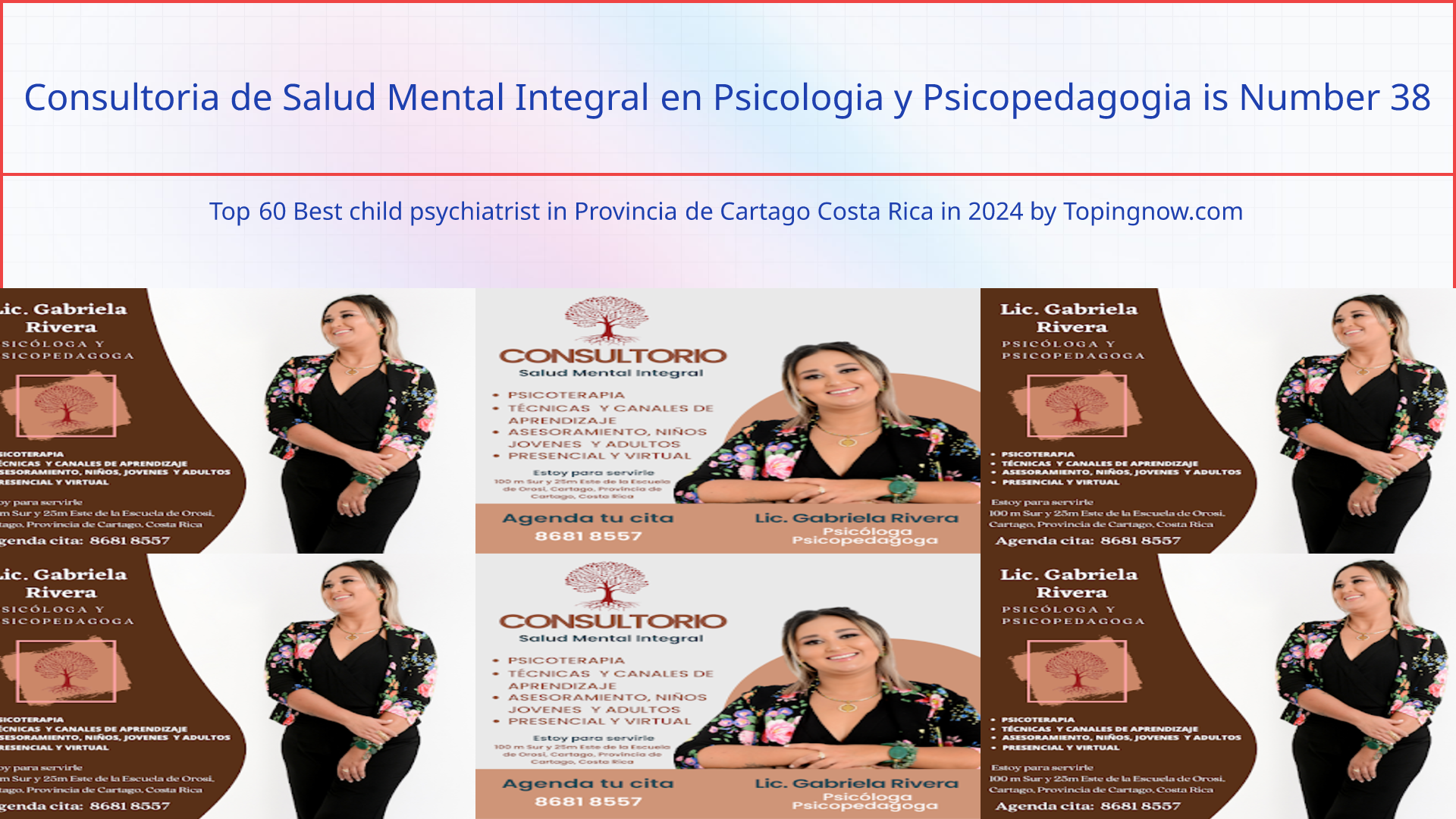 Consultoria de Salud Mental Integral en Psicologia y Psicopedagogia: Top 60 Best child psychiatrist in Provincia de Cartago Costa Rica in 2025