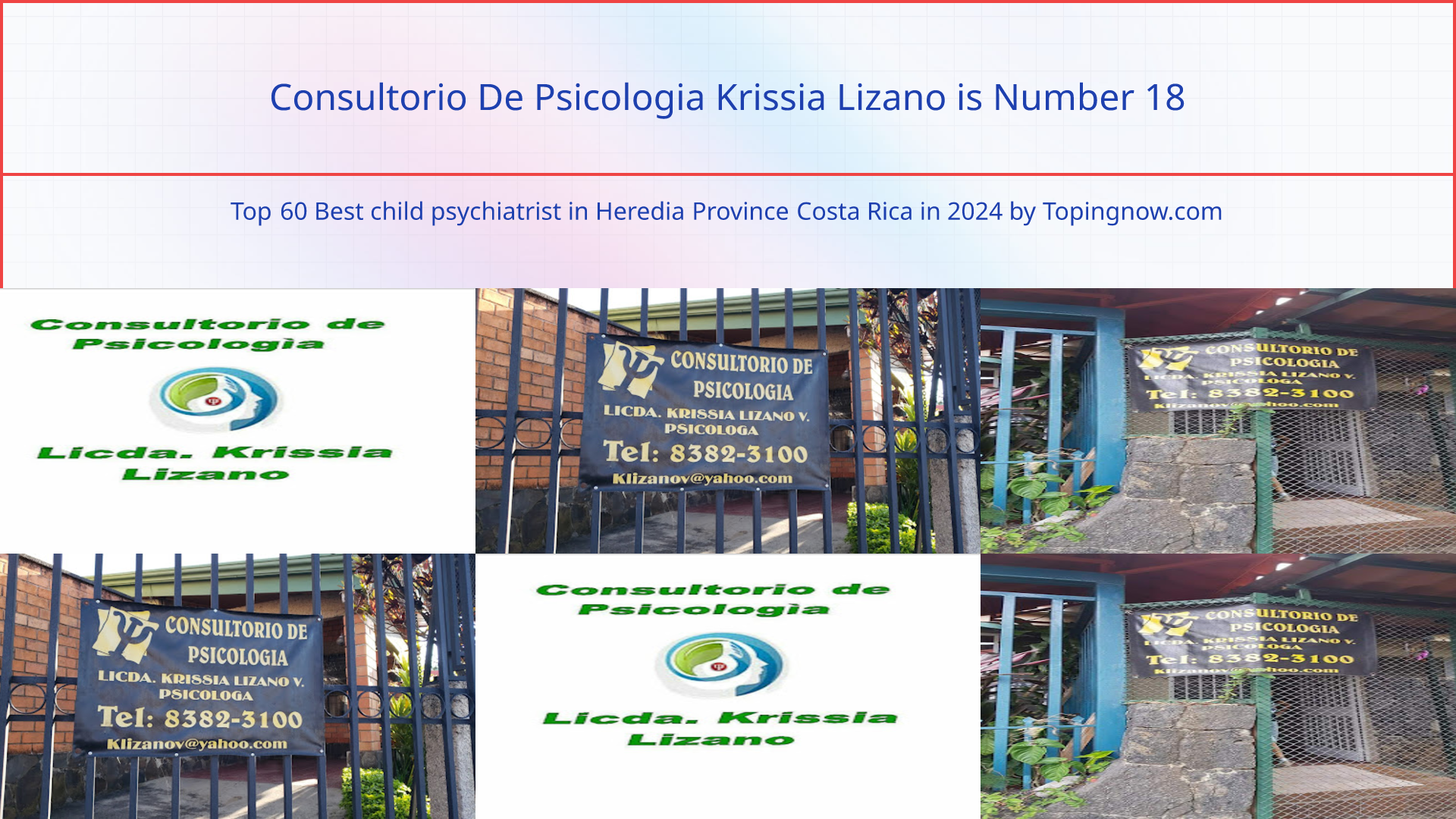 Consultorio De Psicologia Krissia Lizano: Top 60 Best child psychiatrist in Heredia Province Costa Rica in 2024