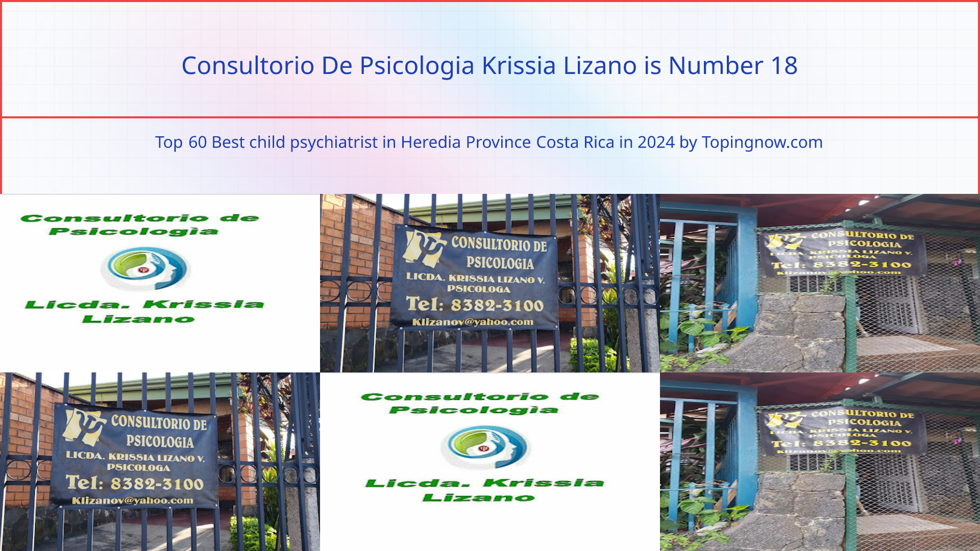 Consultorio De Psicologia Krissia Lizano: Top 60 Best child psychiatrist in Heredia Province Costa Rica in 2025