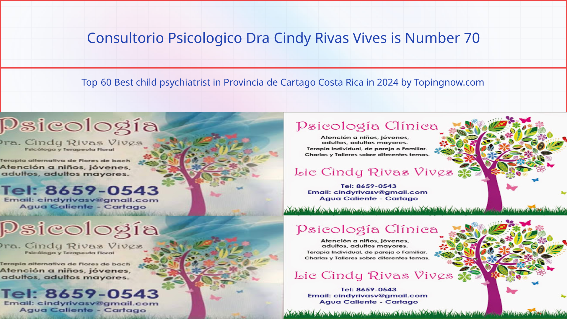 Consultorio Psicologico Dra Cindy Rivas Vives: Top 60 Best child psychiatrist in Provincia de Cartago Costa Rica in 2025