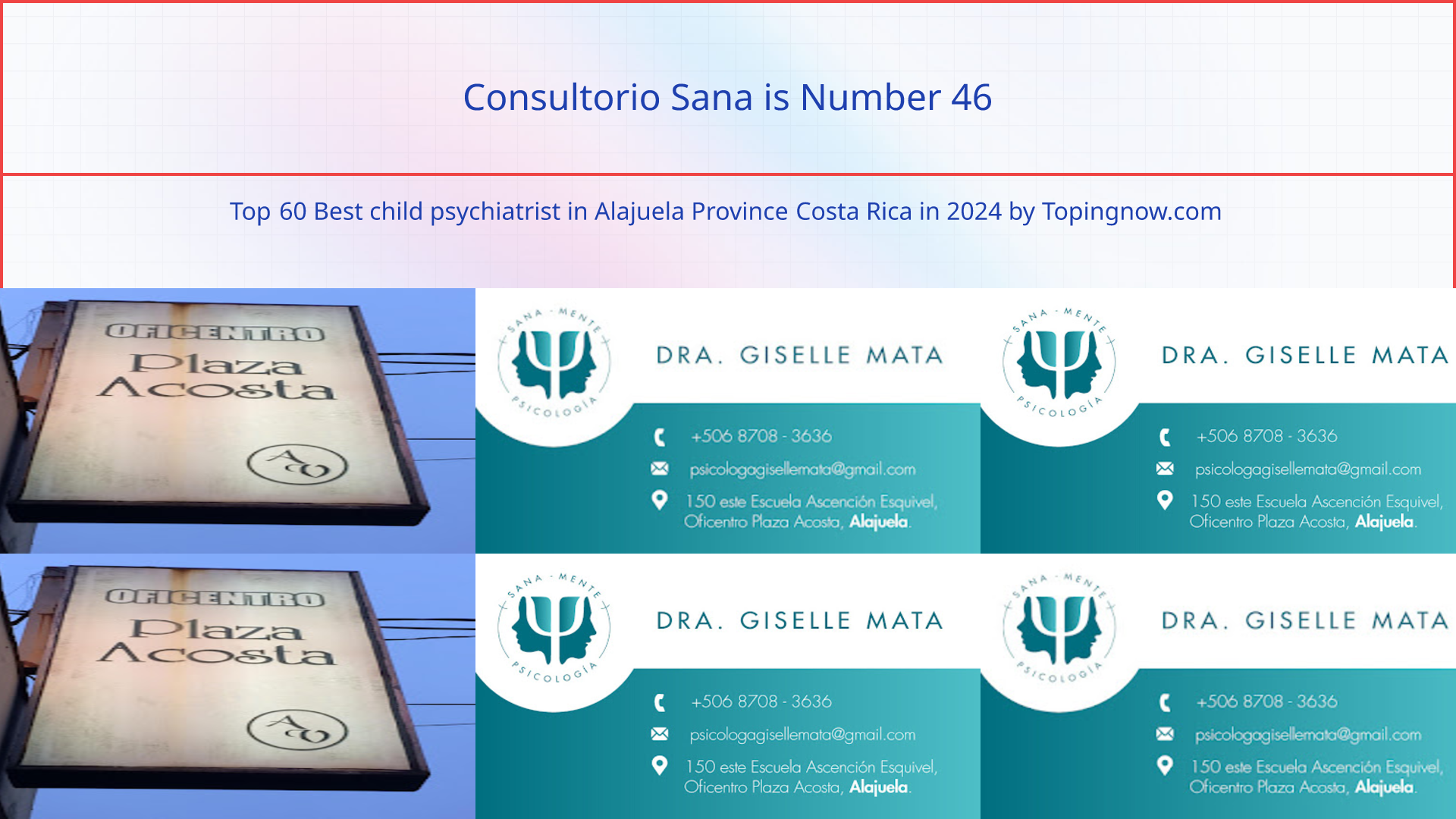 Consultorio Sana: Top 60 Best child psychiatrist in Alajuela Province Costa Rica in 2025