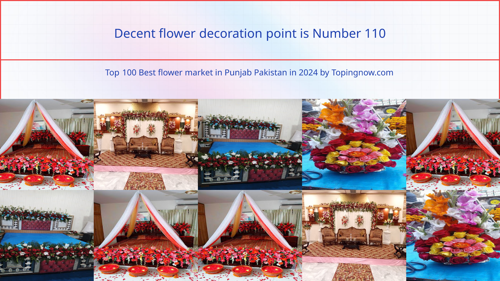 Decent flower decoration point: Top 100 Best flower market in Punjab Pakistan in 2024