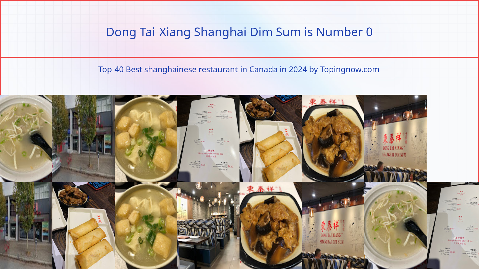 Dong Tai Xiang Shanghai Dim Sum: Top 40 Best shanghainese restaurant in Canada in 2024