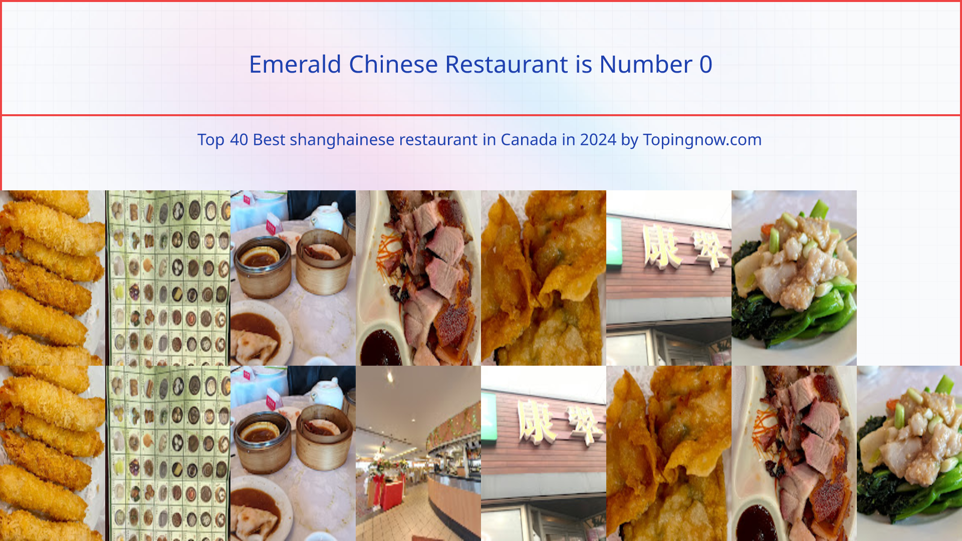 Emerald Chinese Restaurant: Top 40 Best shanghainese restaurant in Canada in 2024