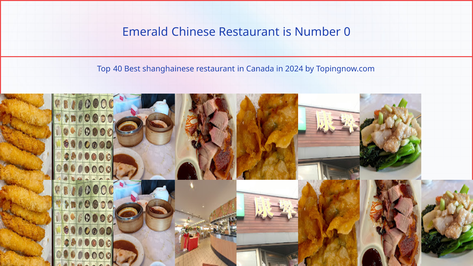 Emerald Chinese Restaurant: Top 40 Best shanghainese restaurant in Canada in 2025