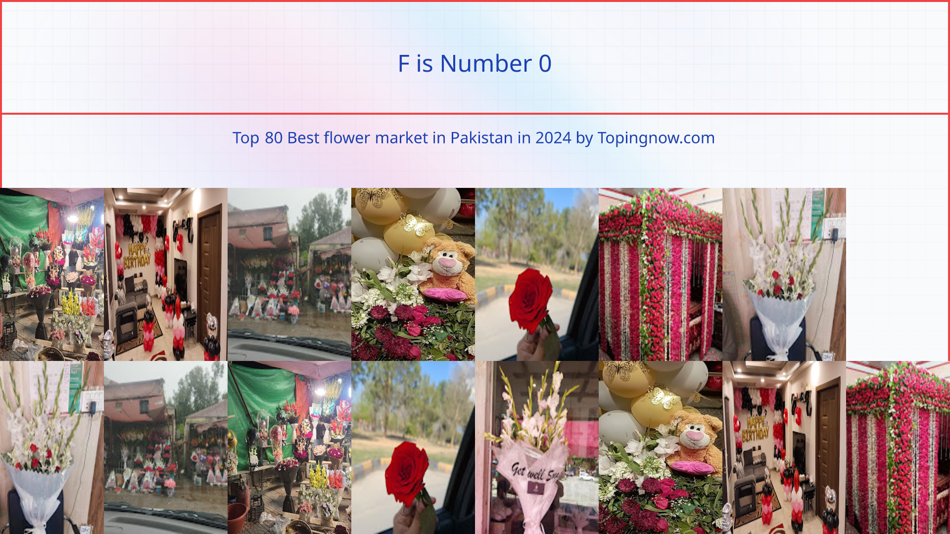 F: Top 80 Best flower market in Pakistan in 2024
