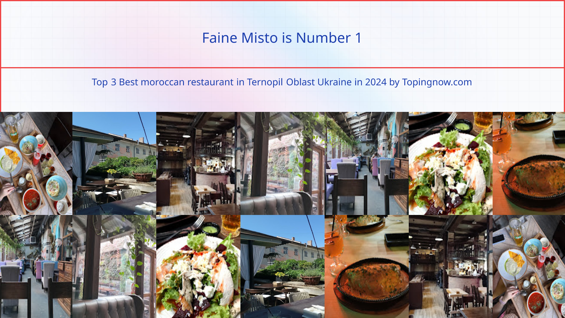 Faine Misto: Top 3 Best moroccan restaurant in Ternopil Oblast Ukraine in 2024