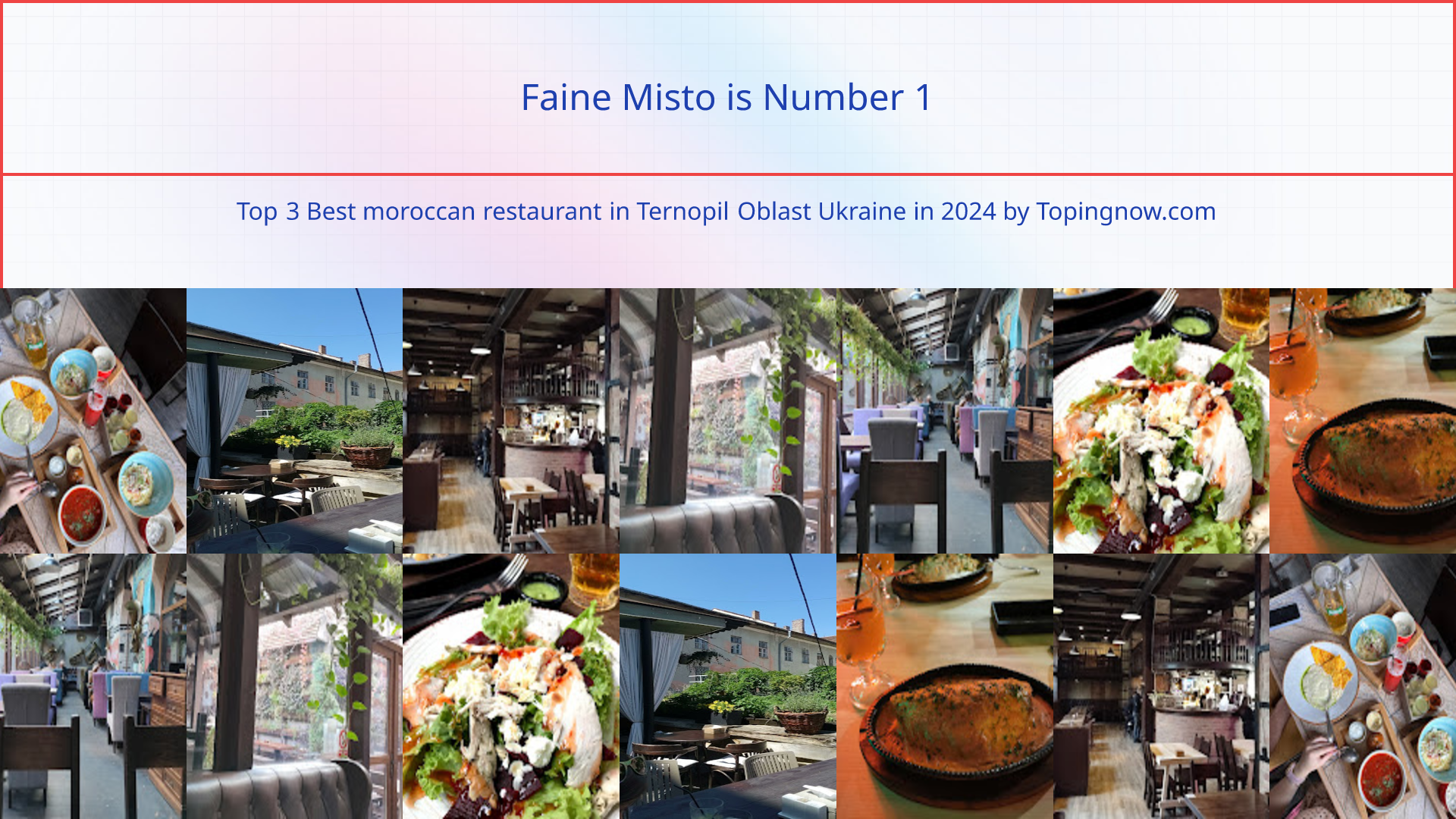 Faine Misto: Top 3 Best moroccan restaurant in Ternopil Oblast Ukraine in 2025