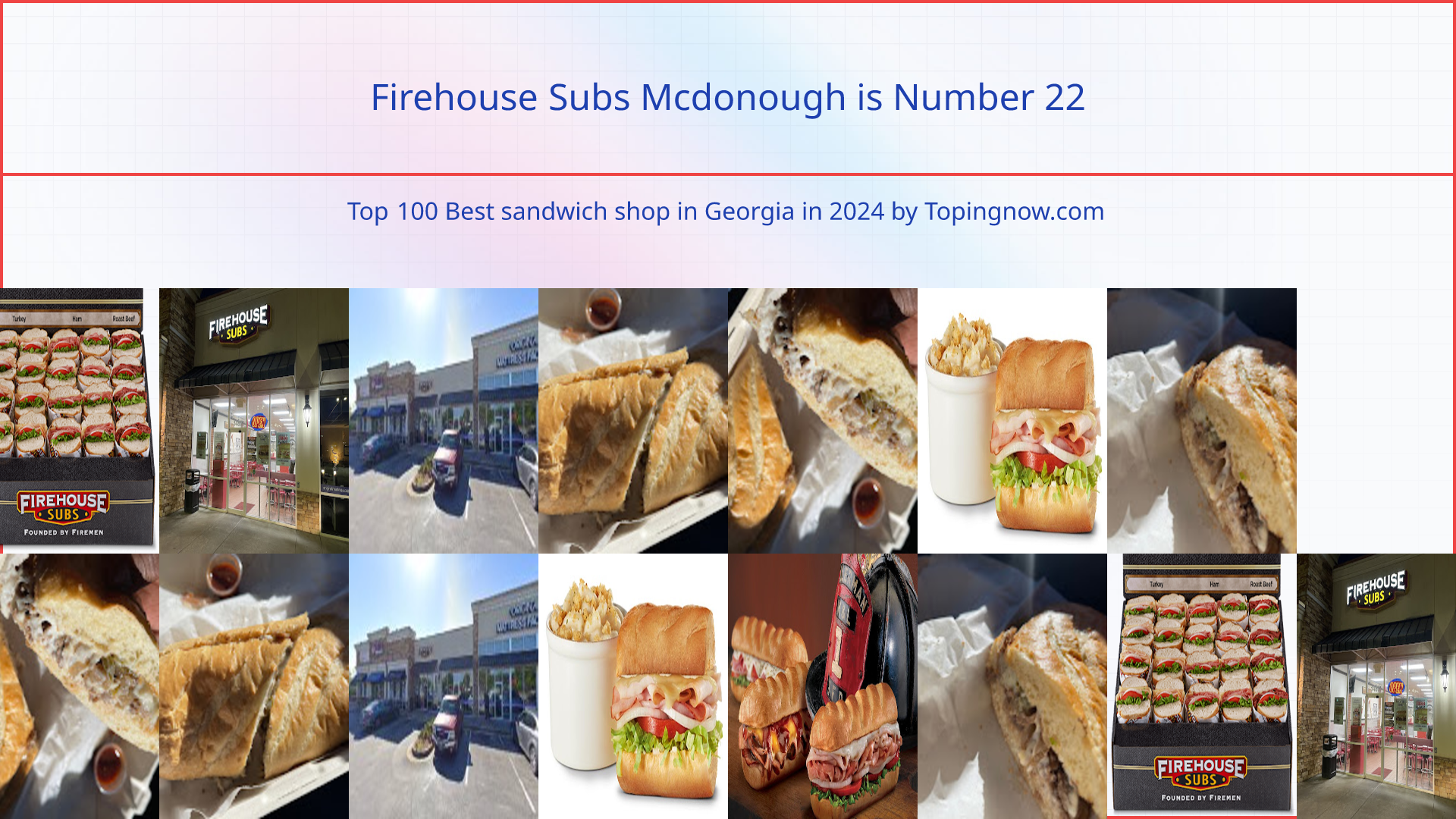 Firehouse Subs Mcdonough: Top 100 Best sandwich shop in Georgia in 2024
