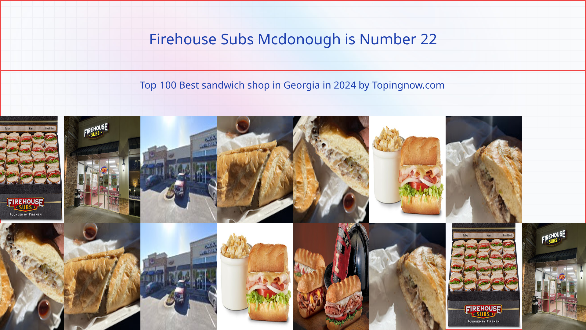 Firehouse Subs Mcdonough: Top 100 Best sandwich shop in Georgia in 2025