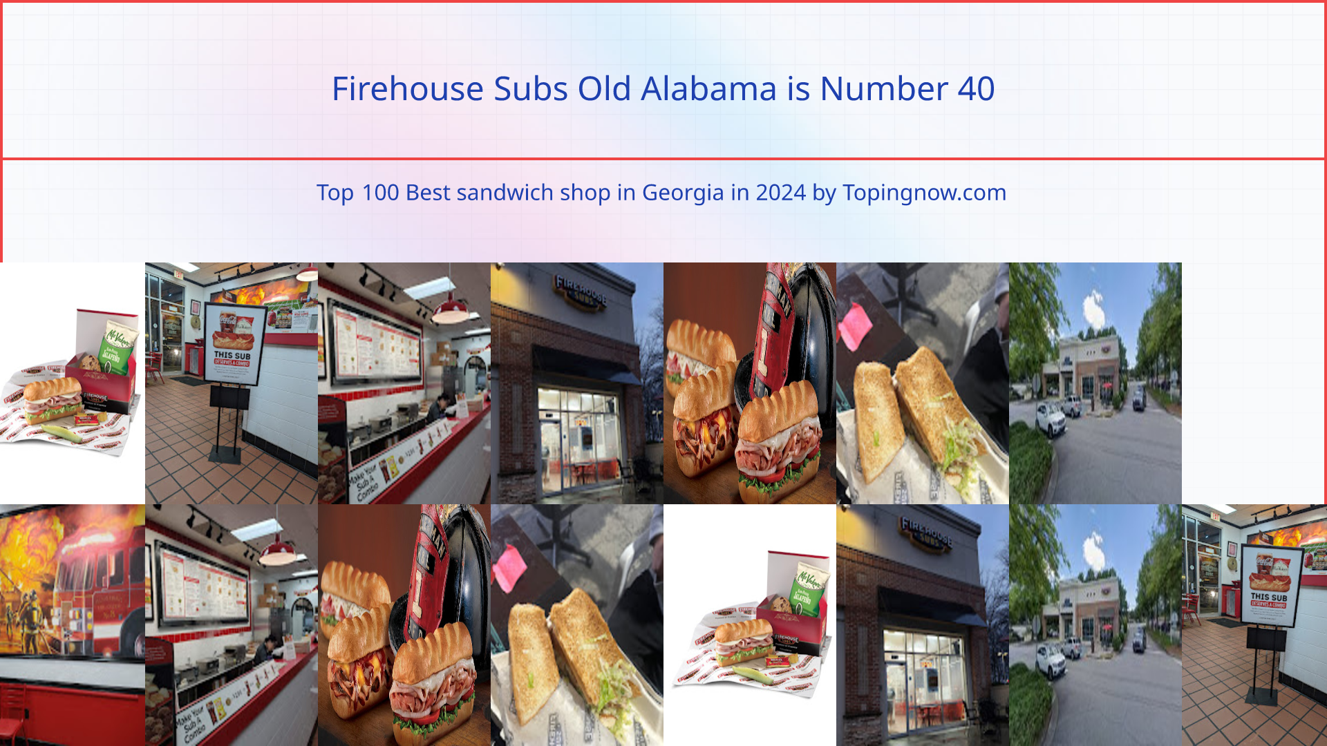 Firehouse Subs Old Alabama: Top 100 Best sandwich shop in Georgia in 2024