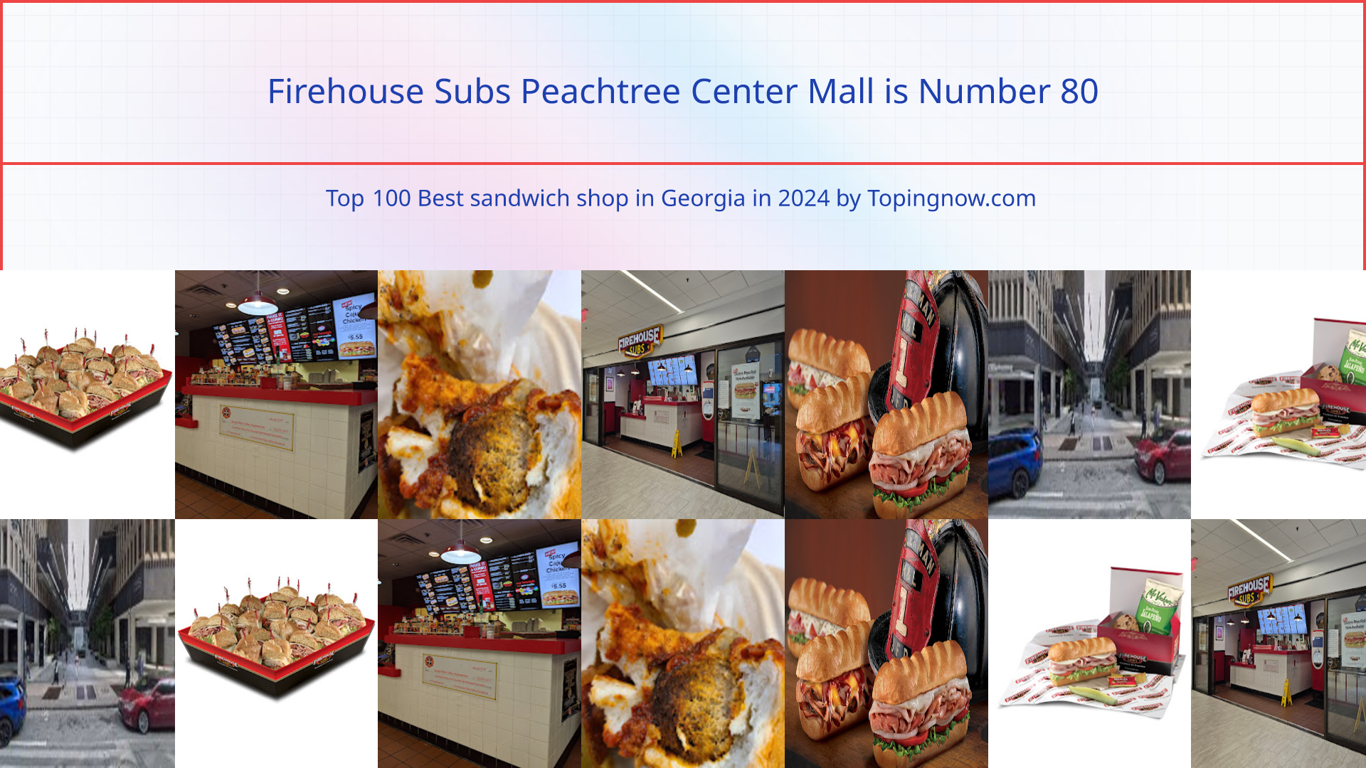 Firehouse Subs Peachtree Center Mall: Top 100 Best sandwich shop in Georgia in 2025