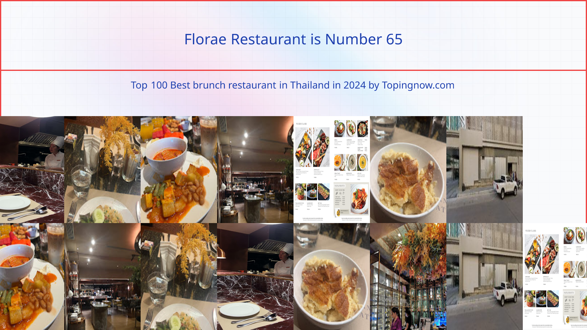 Florae Restaurant: Top 100 Best brunch restaurant in Thailand in 2024