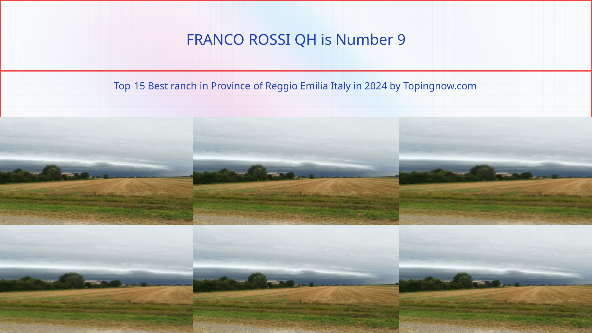 FRANCO ROSSI QH: Top 15 Best ranch in Province of Reggio Emilia Italy in 2024