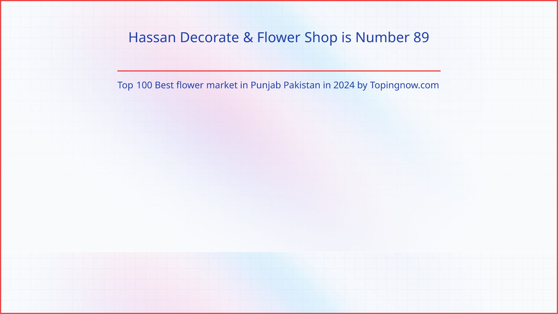 Hassan Decorate & Flower Shop: Top 100 Best flower market in Punjab Pakistan in 2024