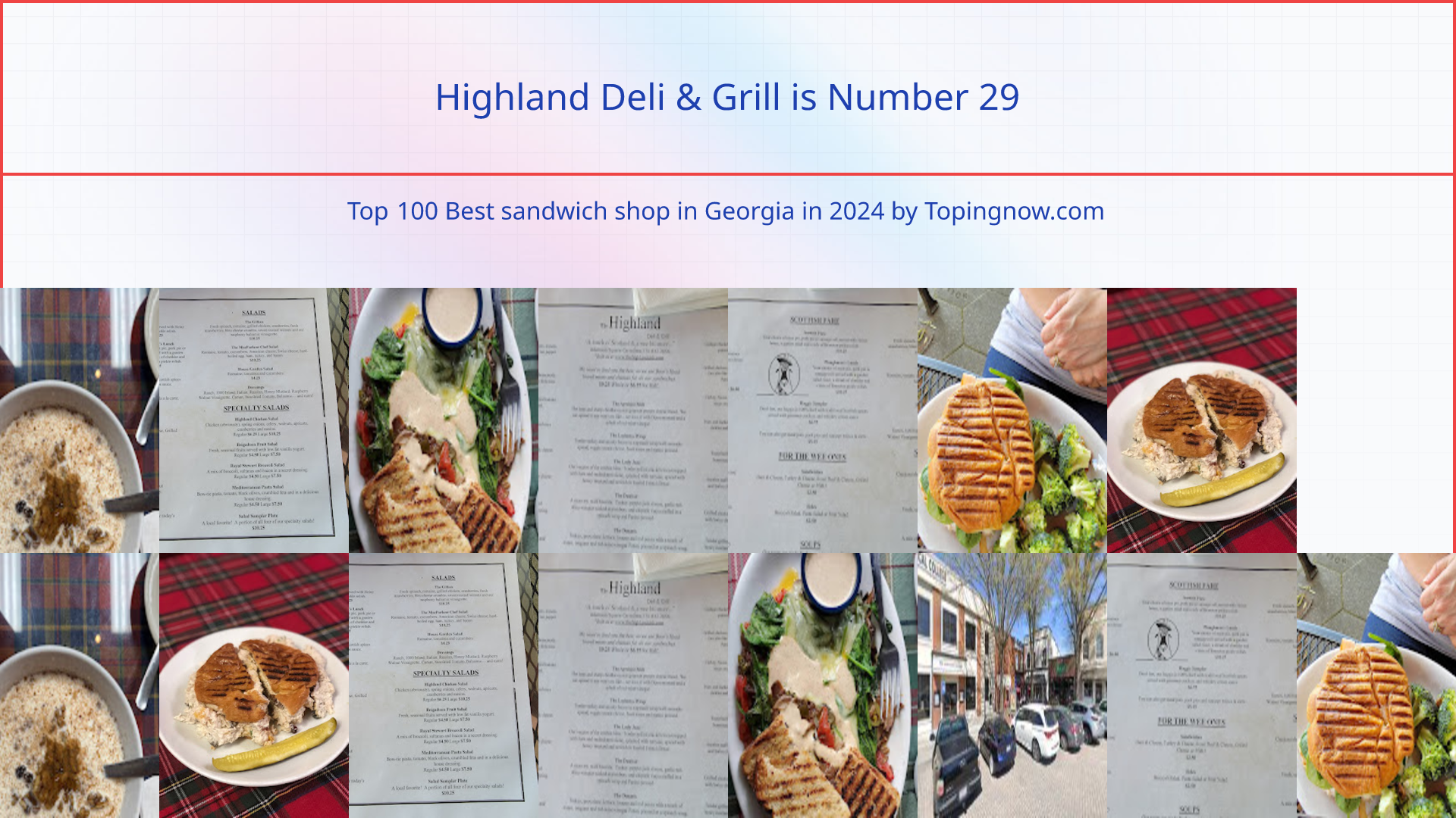 Highland Deli & Grill: Top 100 Best sandwich shop in Georgia in 2024