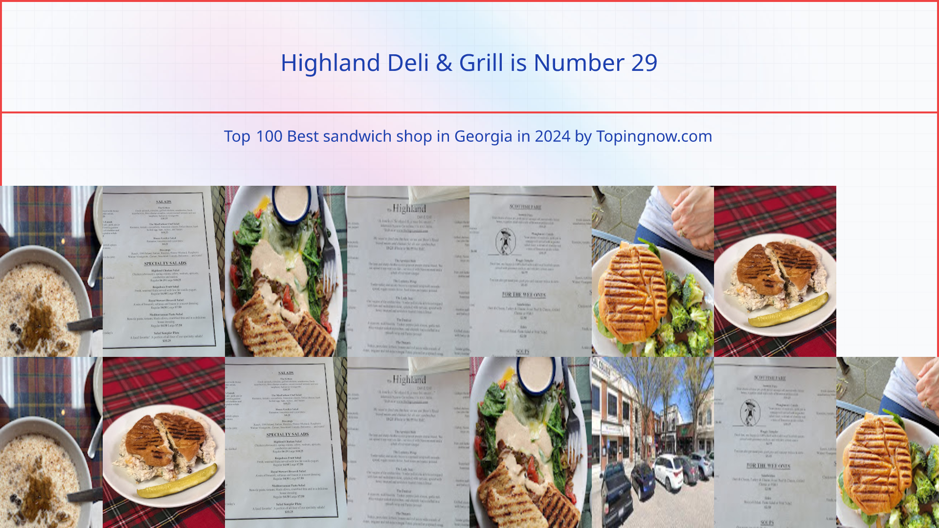 Highland Deli & Grill: Top 100 Best sandwich shop in Georgia in 2025