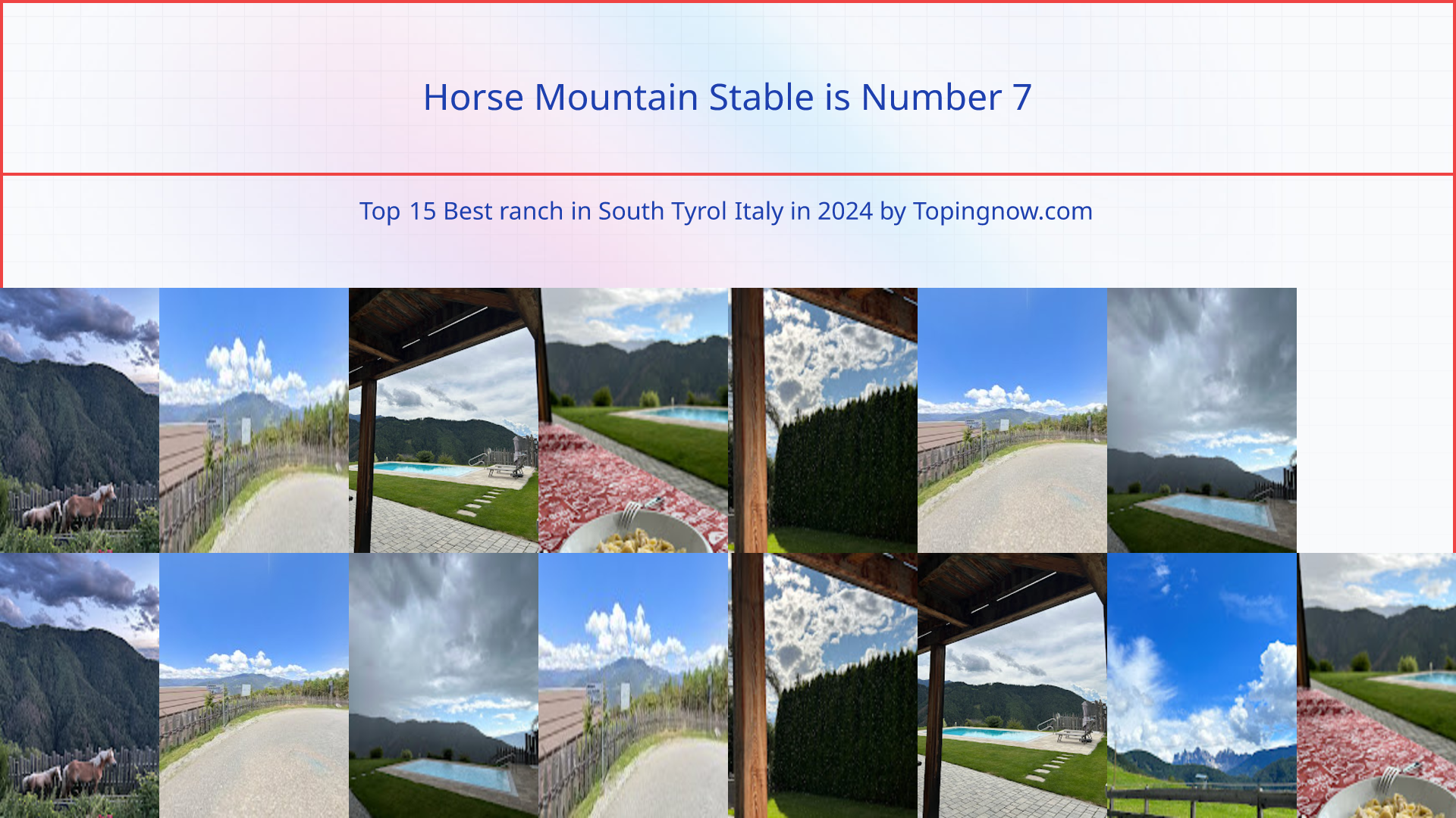 Horse Mountain Stable: Top 15 Best ranch in South Tyrol Italy in 2024