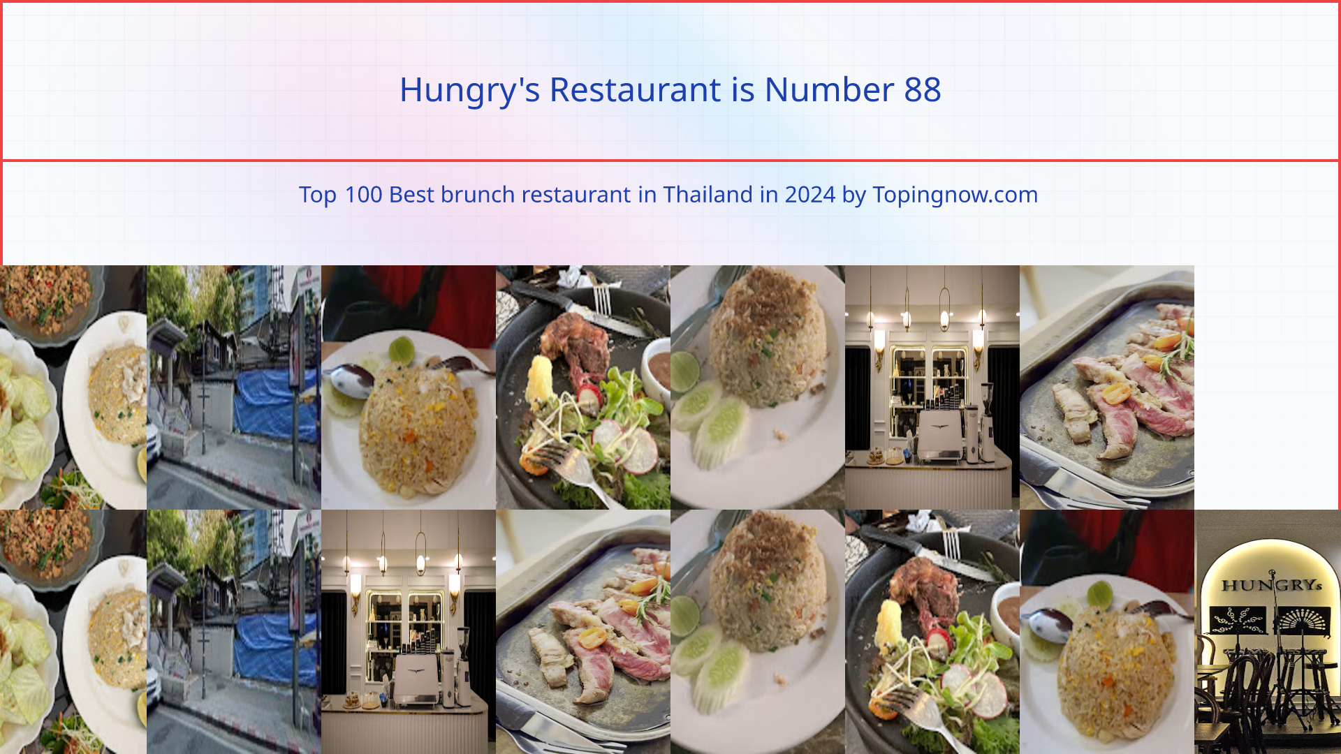 Hungry's Restaurant: Top 100 Best brunch restaurant in Thailand in 2025