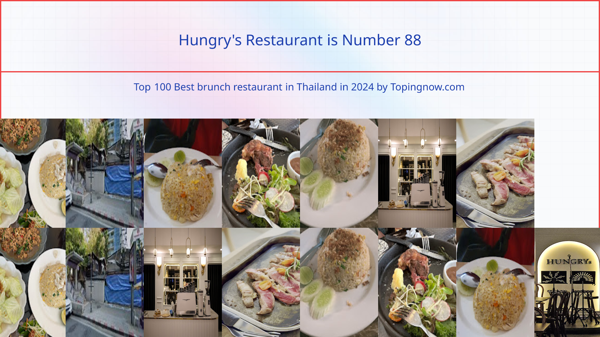 Hungry's Restaurant: Top 100 Best brunch restaurant in Thailand in 2024