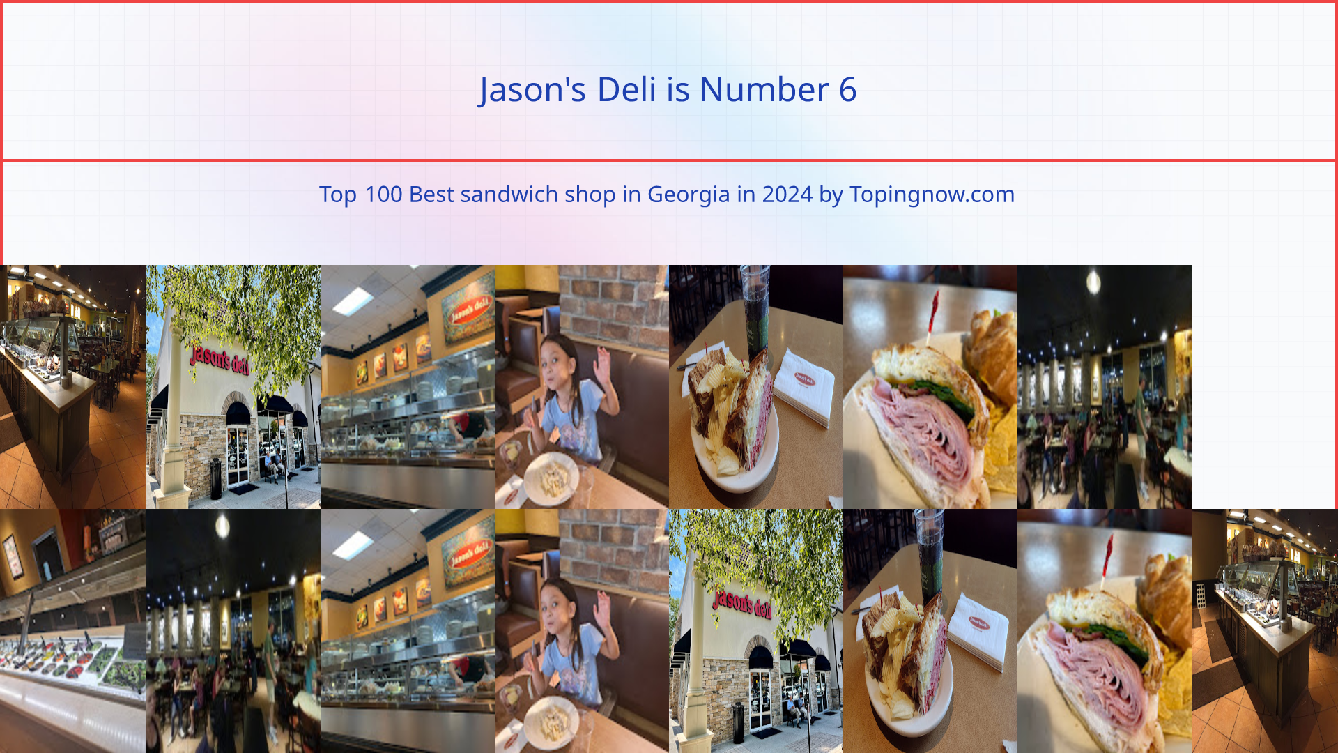 Jason's Deli: Top 100 Best sandwich shop in Georgia in 2024