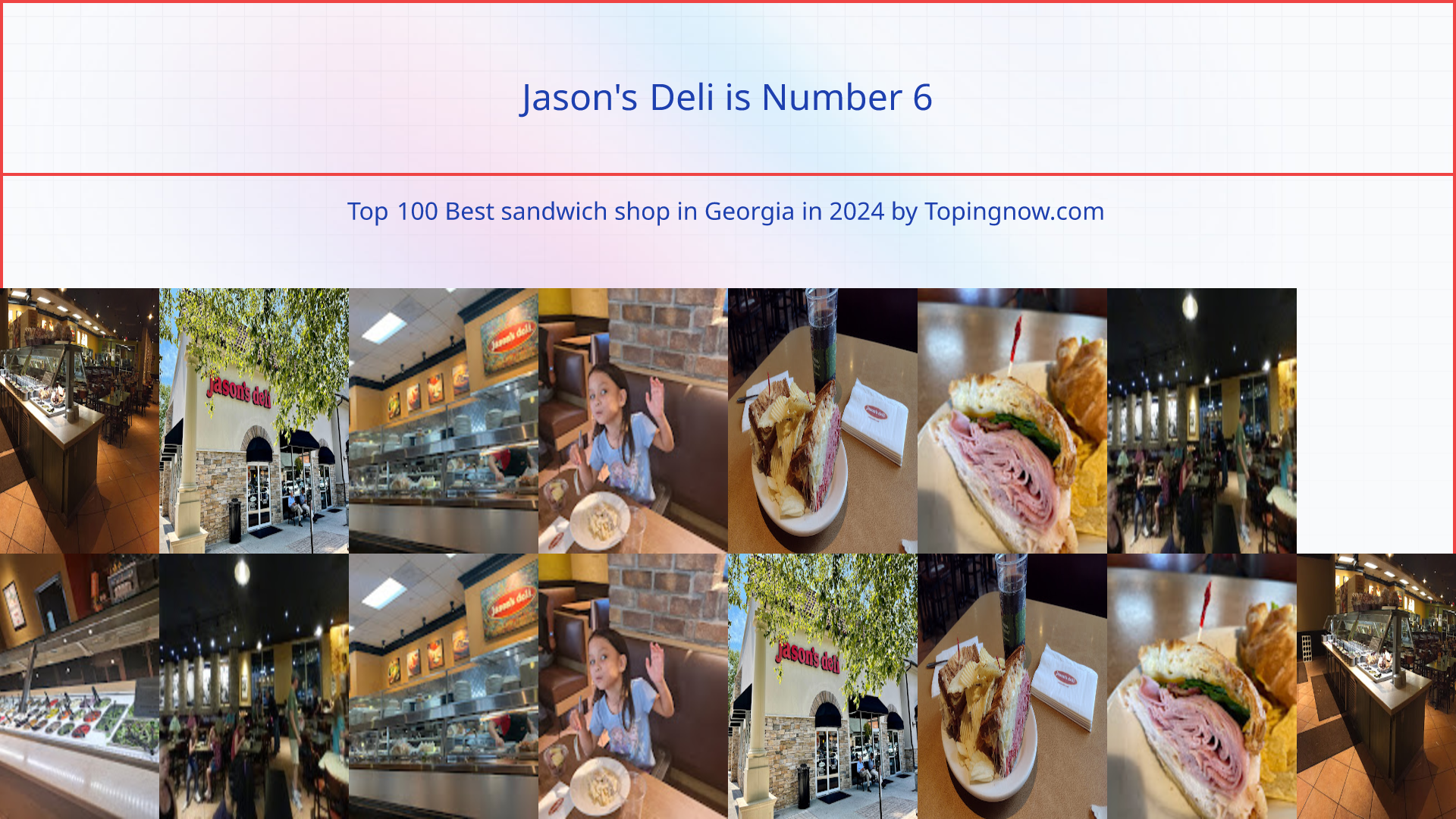 Jason's Deli: Top 100 Best sandwich shop in Georgia in 2025