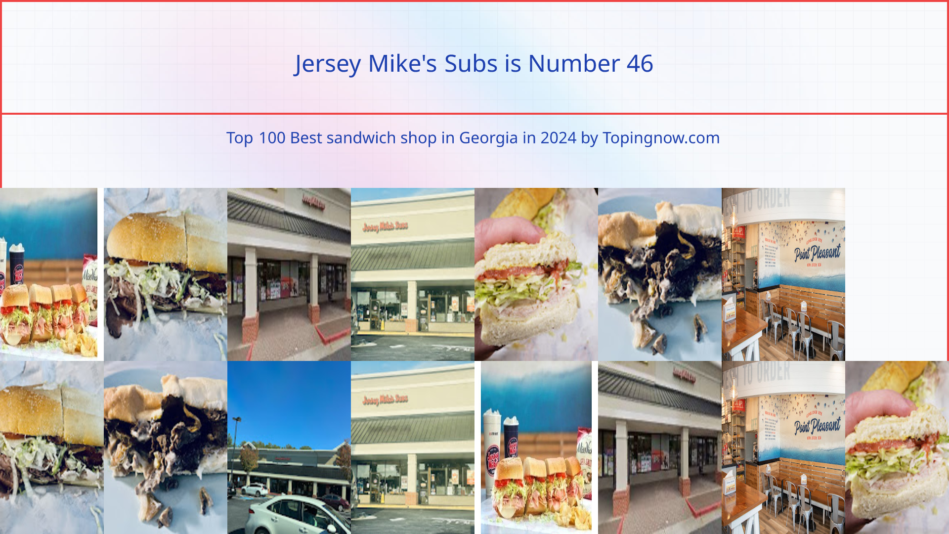 Jersey Mike's Subs: Top 100 Best sandwich shop in Georgia in 2025