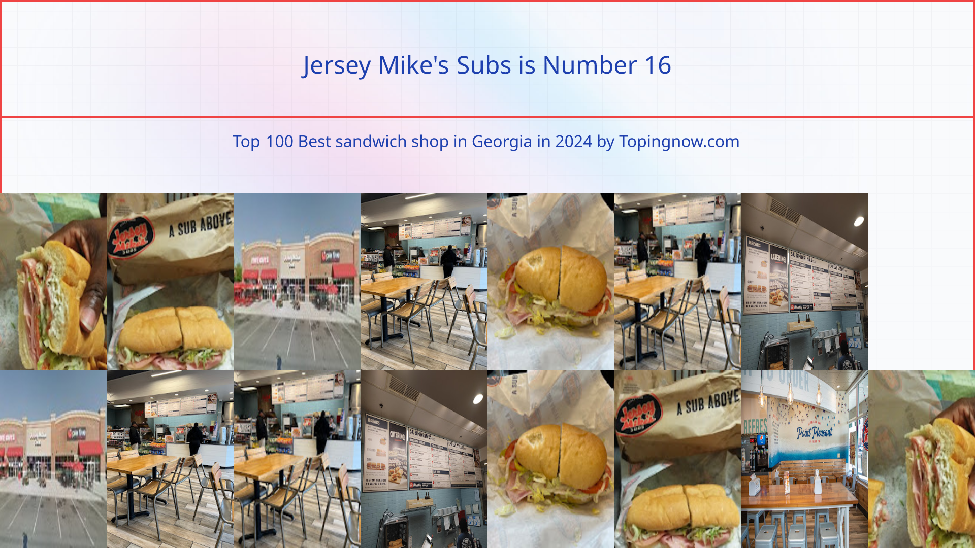 Jersey Mike's Subs: Top 100 Best sandwich shop in Georgia in 2024