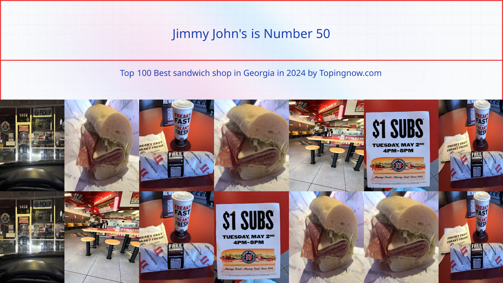 Jimmy John's: Top 100 Best sandwich shop in Georgia in 2025