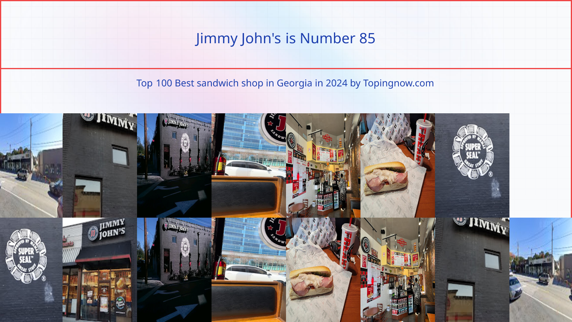 Jimmy John's: Top 100 Best sandwich shop in Georgia in 2024